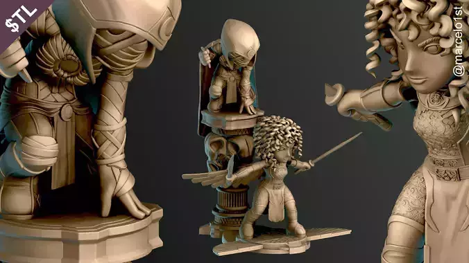 SIMPLES - Diorama Moon Knight and Scarlet Scarab 3D print model