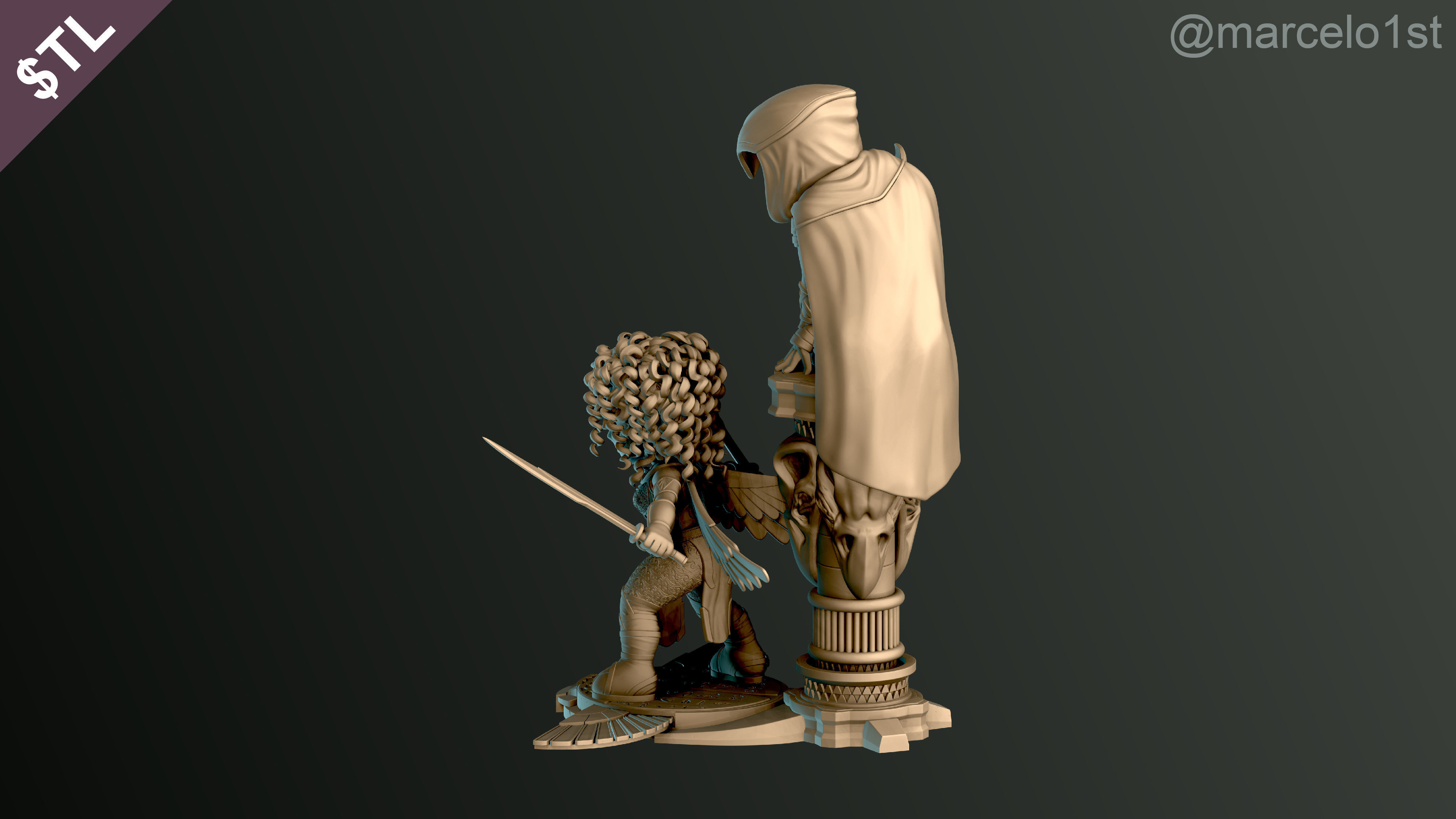 SIMPLES - Diorama Moon Knight and Scarlet Scarab 3D print model_13