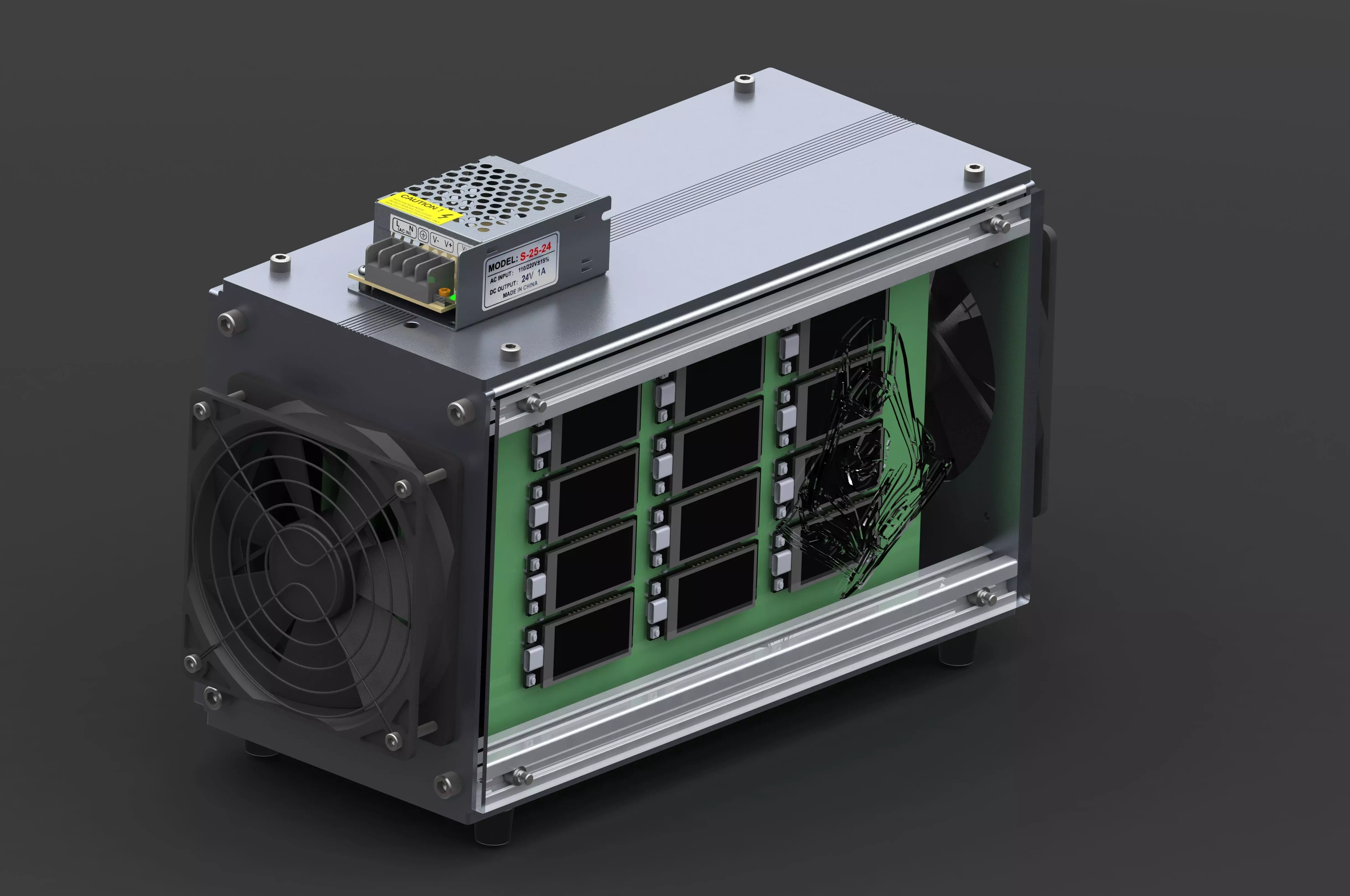 Asic miner DIY enclosure 3D model_0