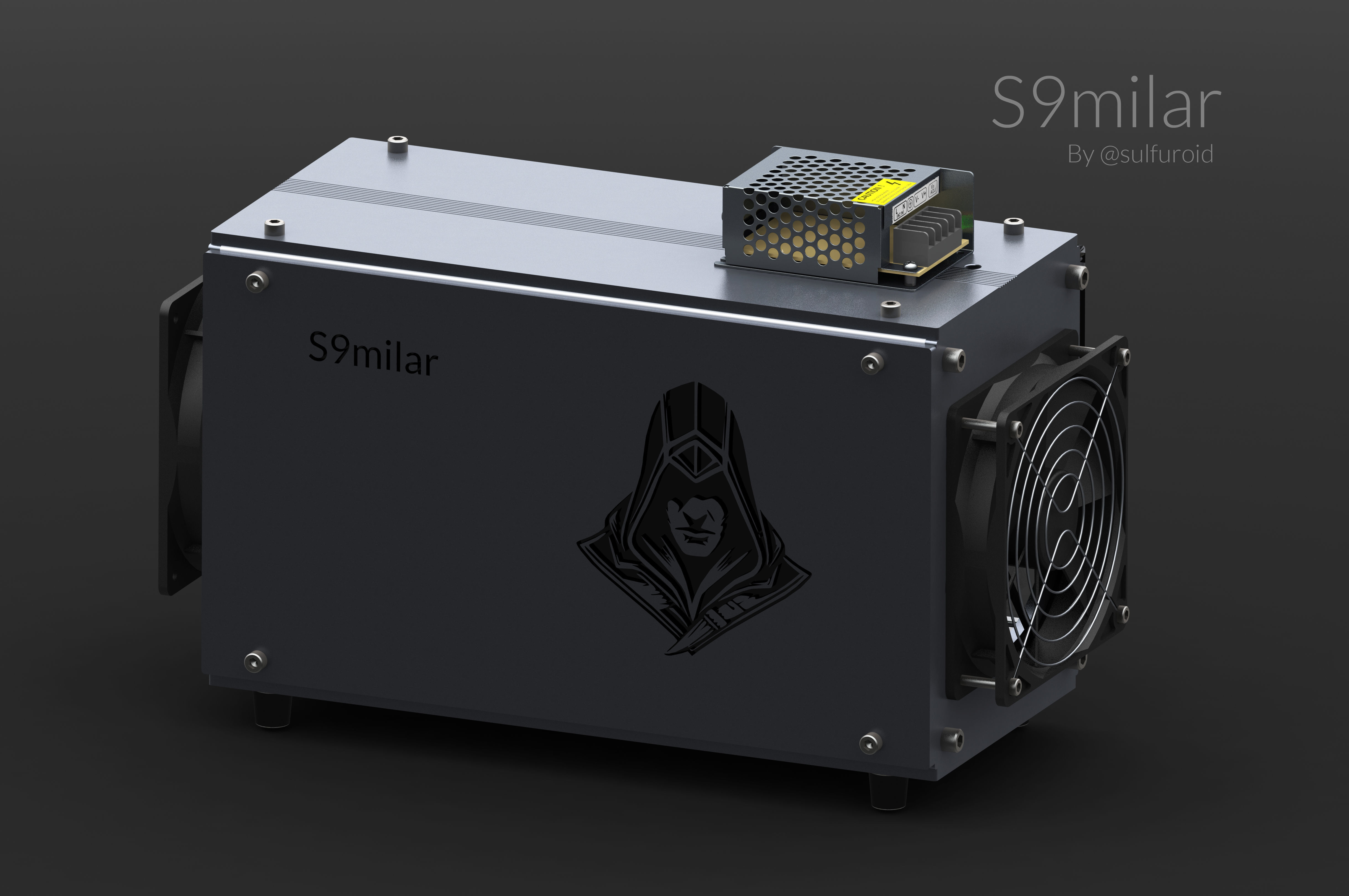 Asic miner DIY enclosure 3D model_2