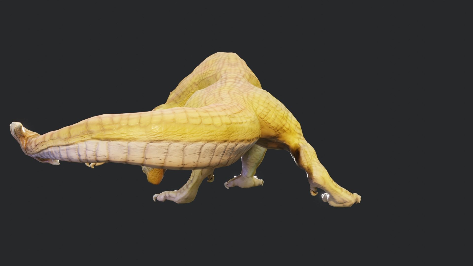 Earth dragon model - reptile monster rigged creature for Blender Low-poly 3D model_40