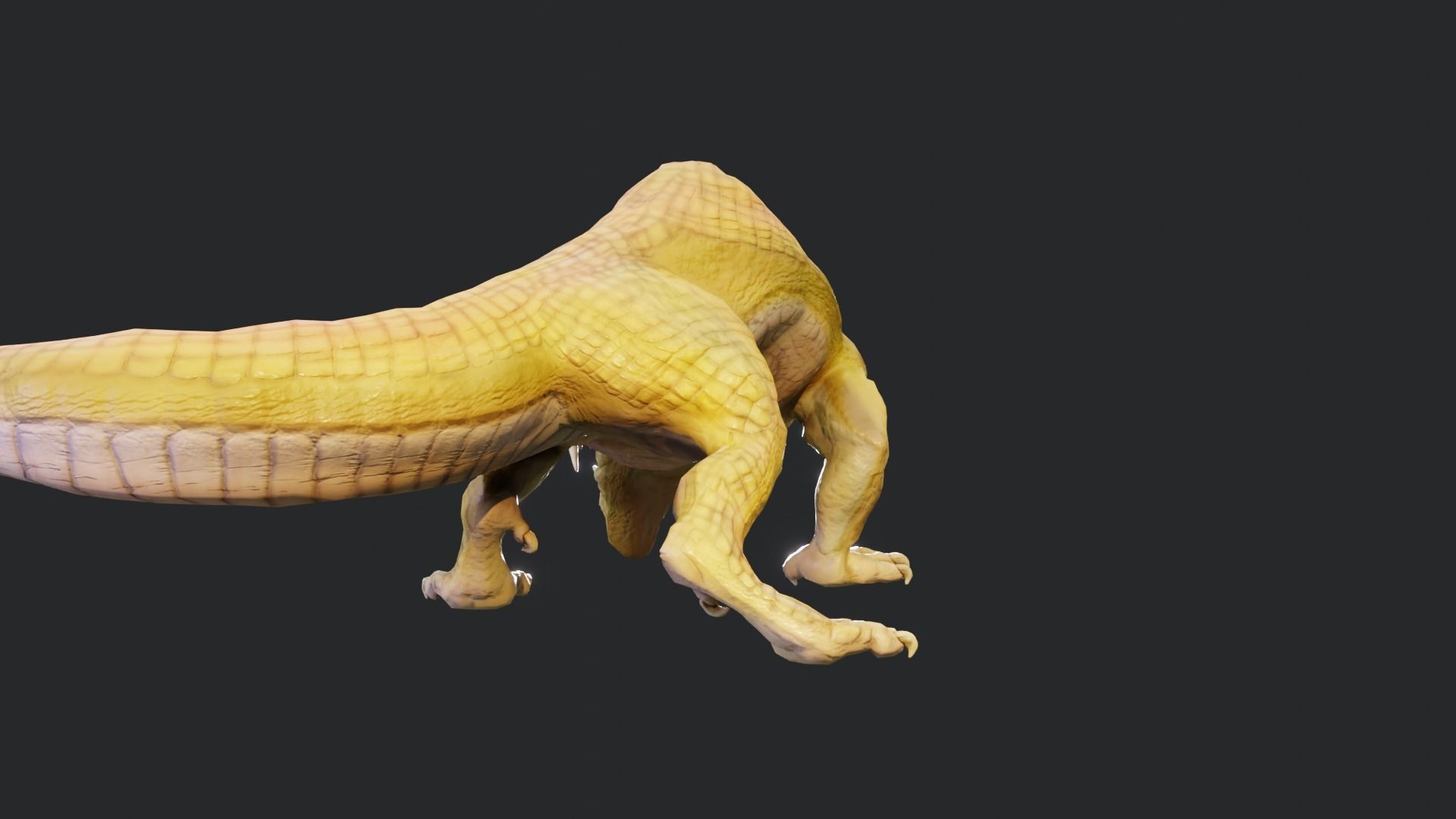 Earth dragon model - reptile monster rigged creature for Blender Low-poly 3D model_38
