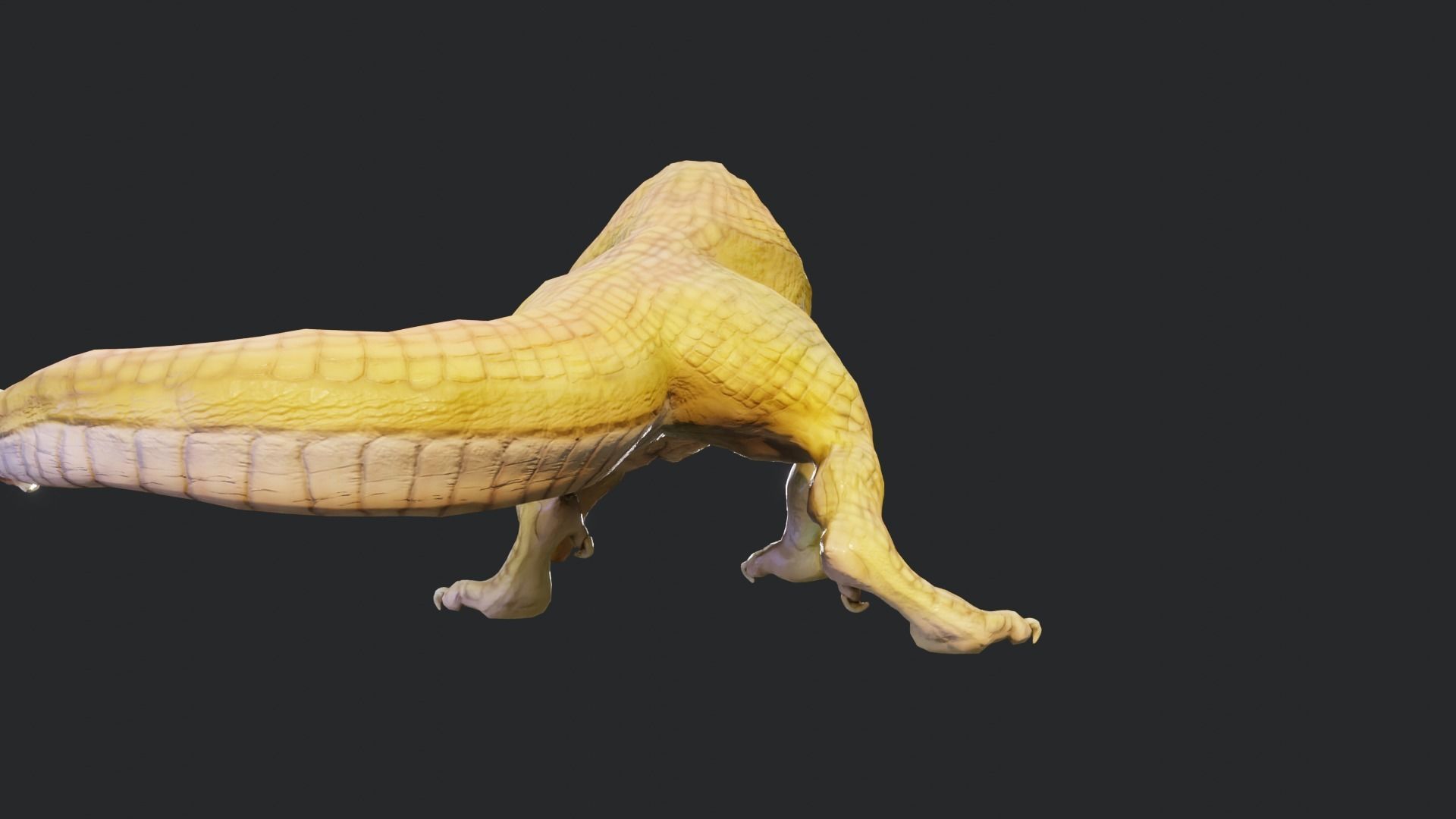 Earth dragon model - reptile monster rigged creature for Blender Low-poly 3D model_39