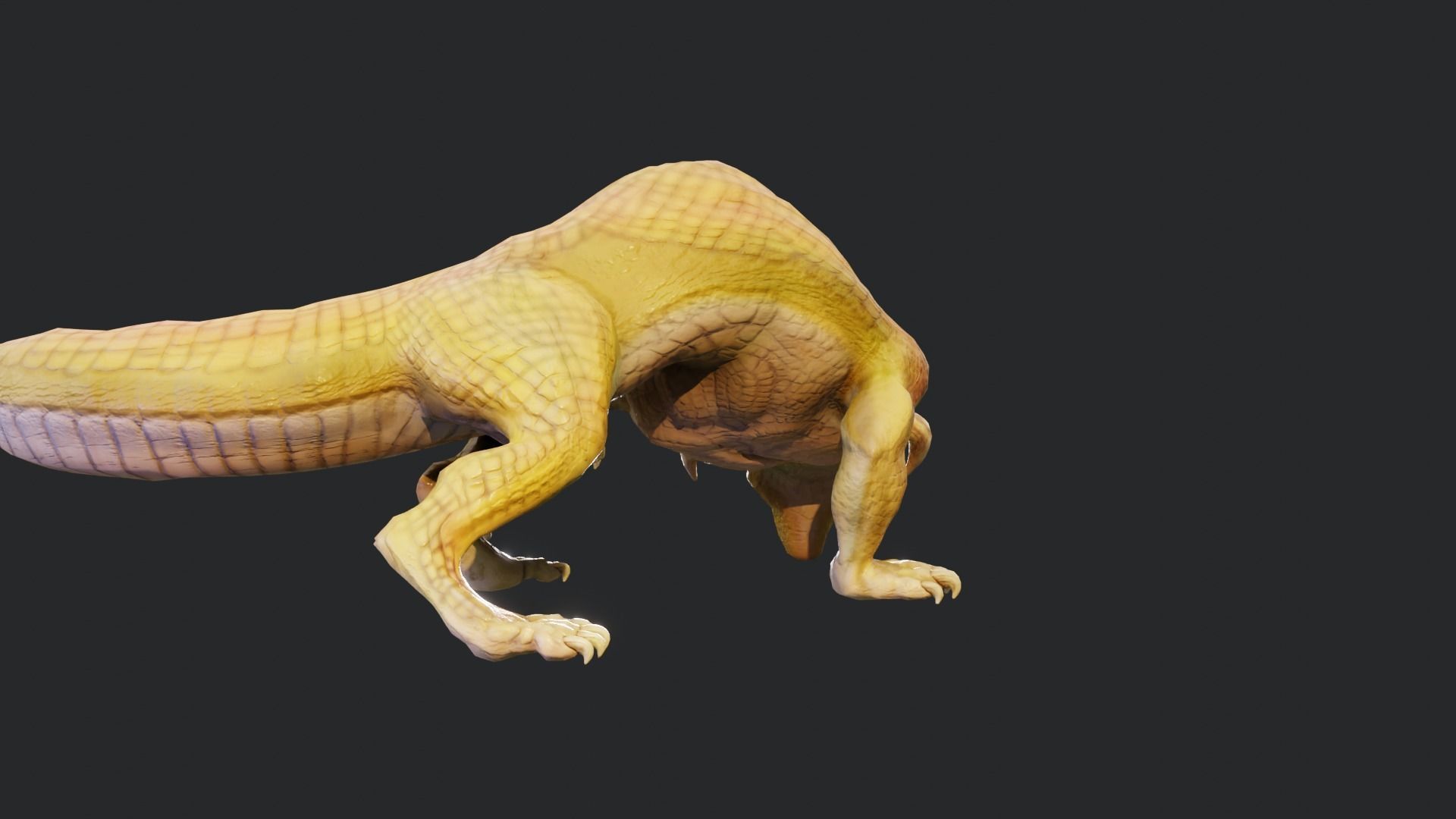 Earth dragon model - reptile monster rigged creature for Blender Low-poly 3D model_36