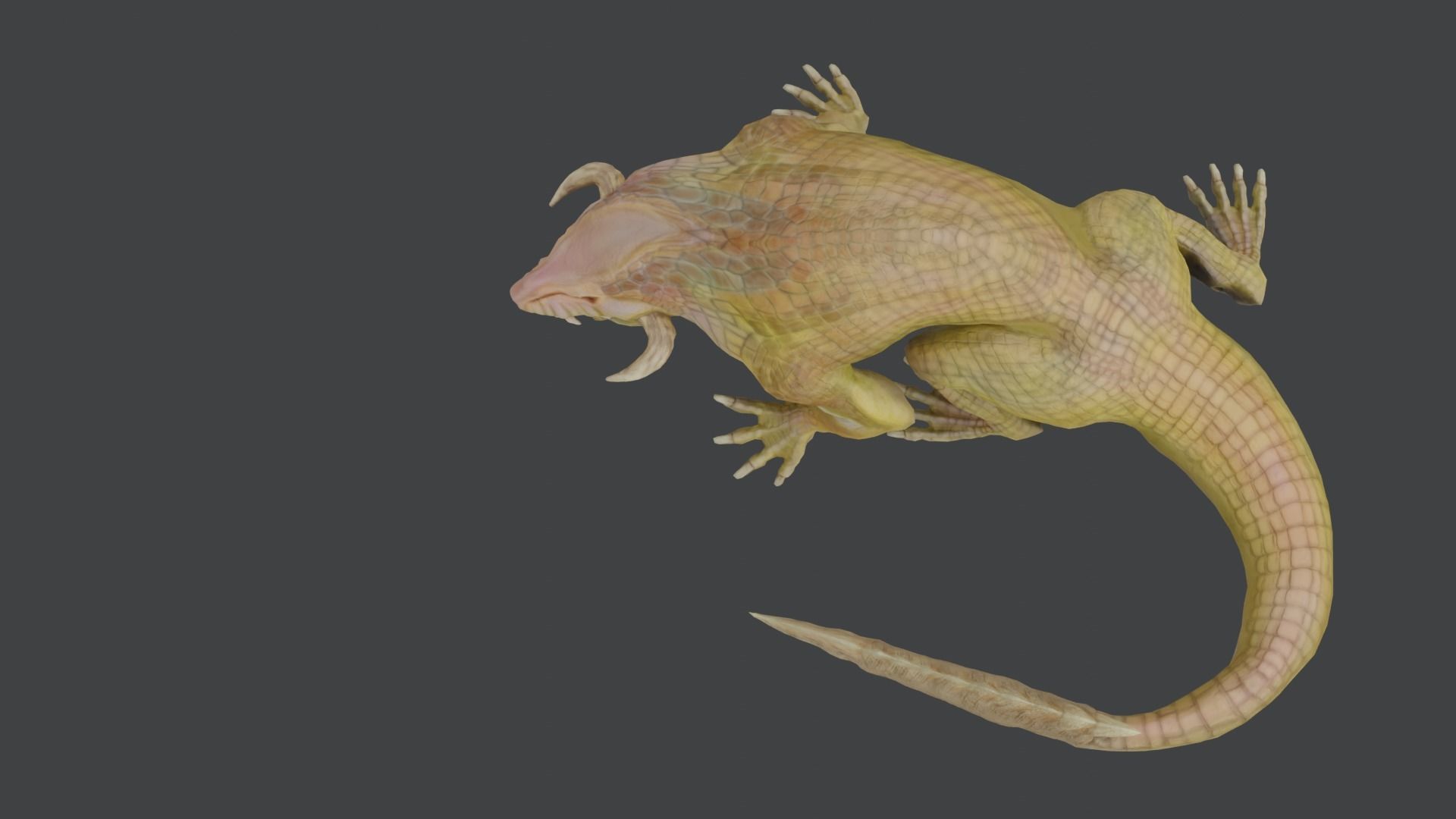 Earth dragon model - reptile monster rigged creature for Blender Low-poly 3D model_24