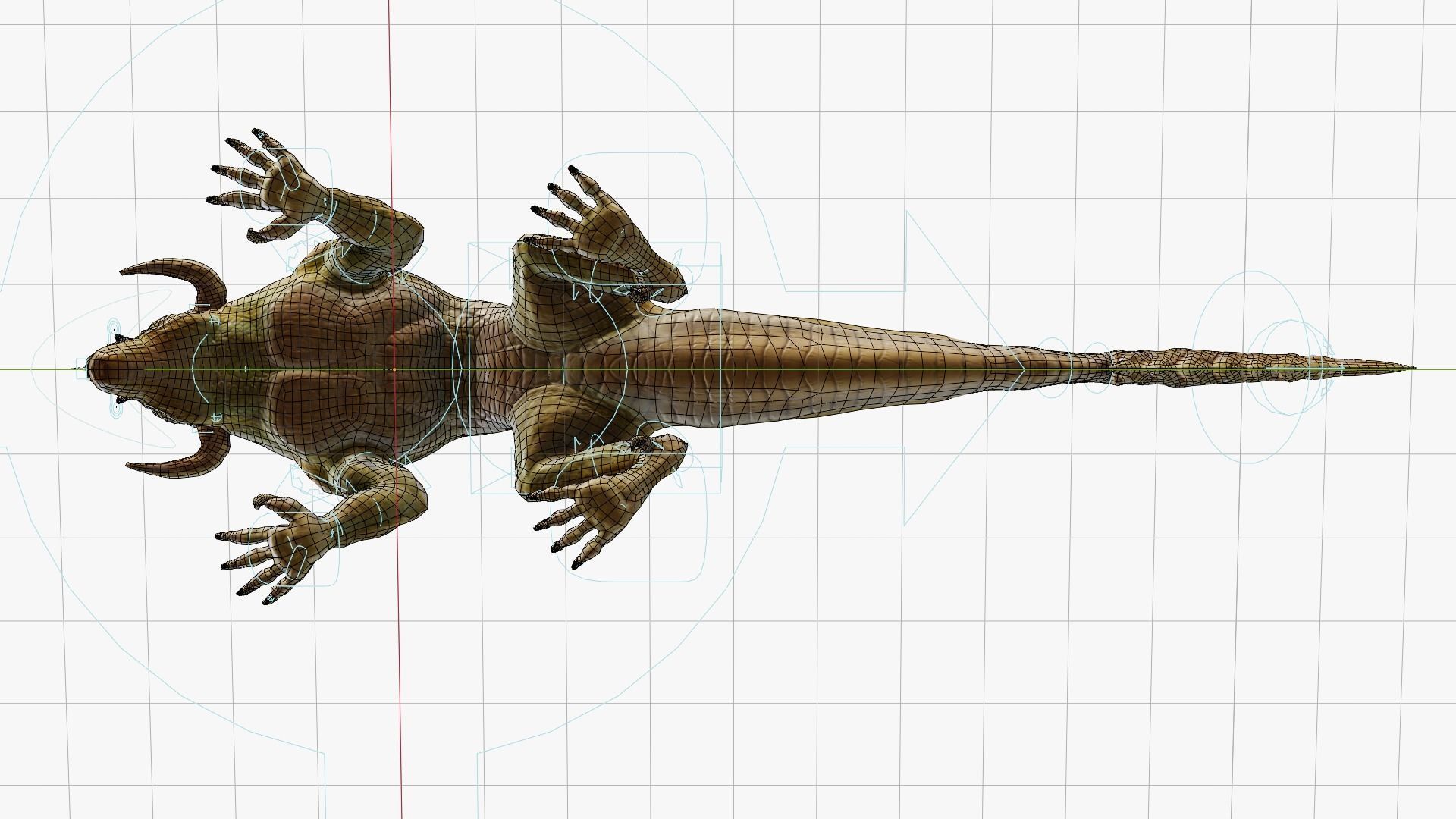 Earth dragon model - reptile monster rigged creature for Blender Low-poly 3D model_15