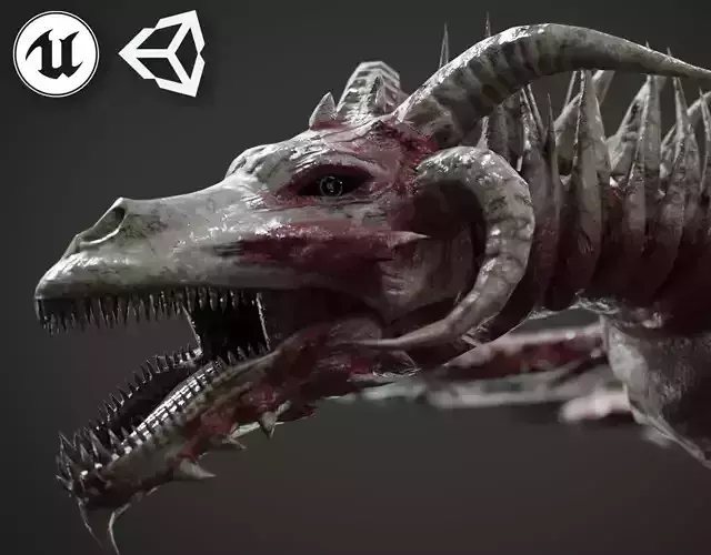Undead Dragons Monsters Low-poly 3D model