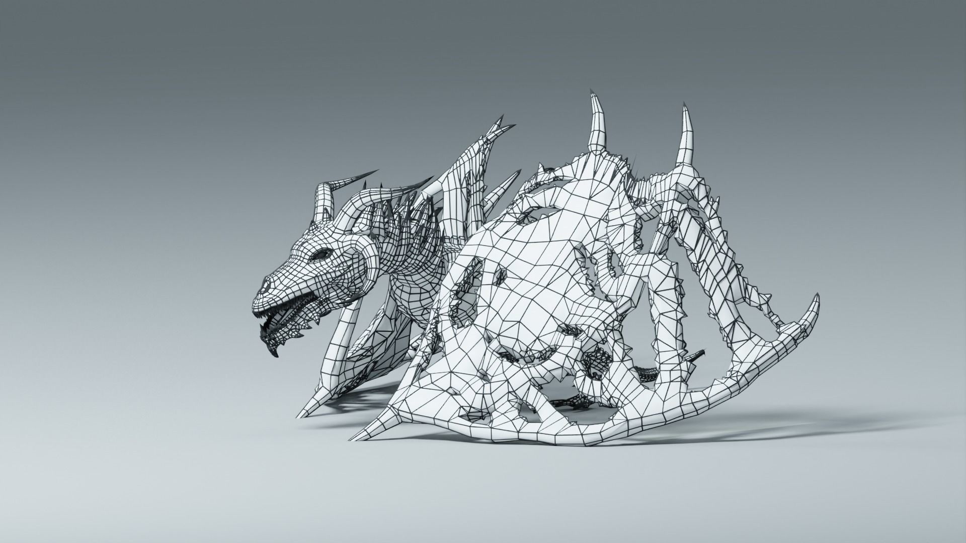 Undead Dragons Monsters Low-poly 3D model_61