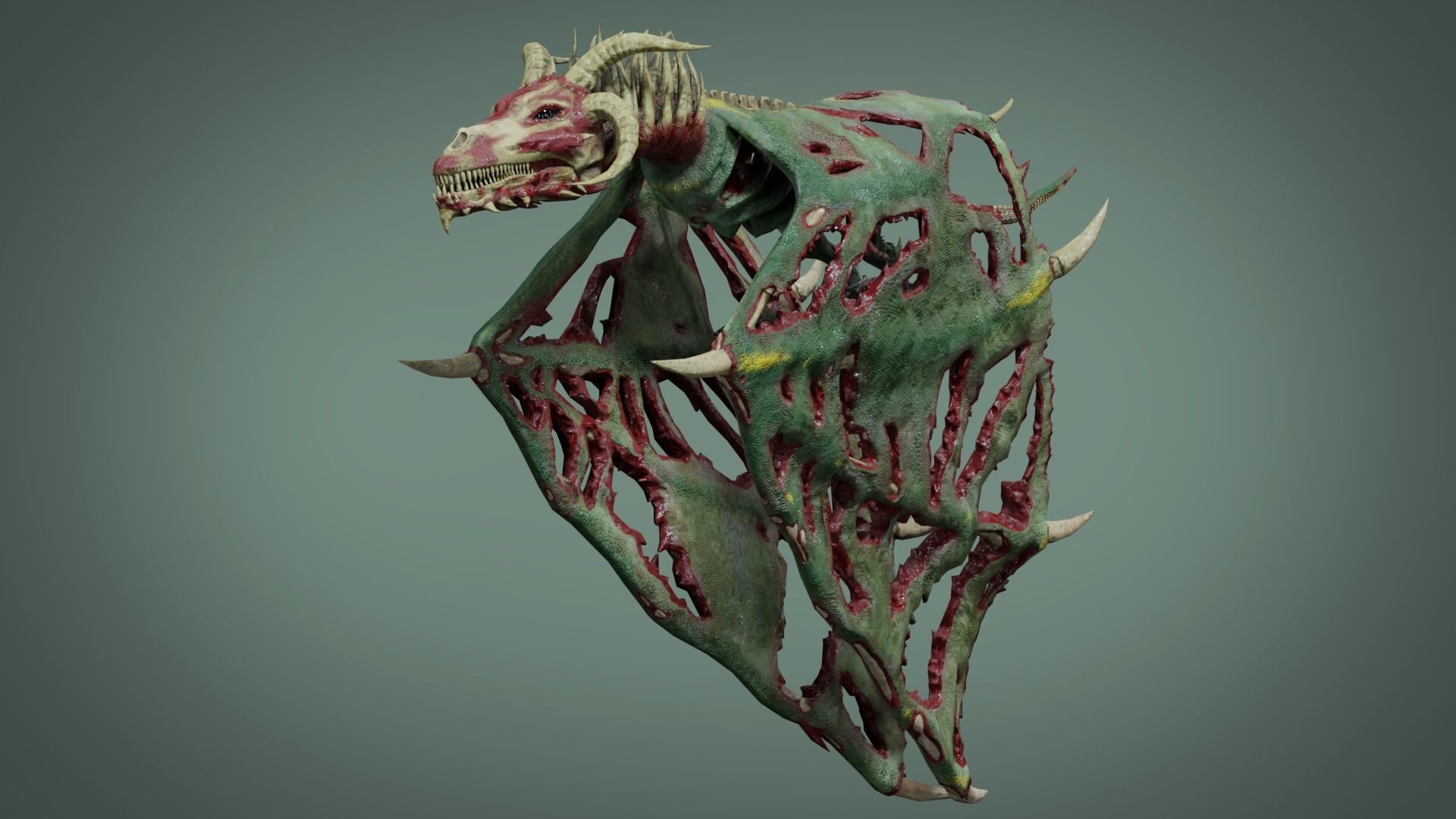 Undead Dragons Monsters Low-poly 3D model_7