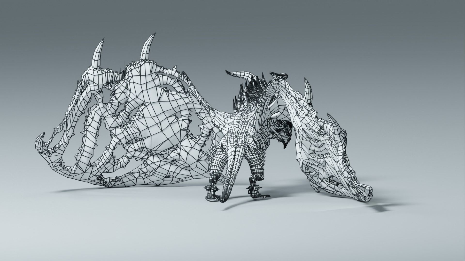 Undead Dragons Monsters Low-poly 3D model_53