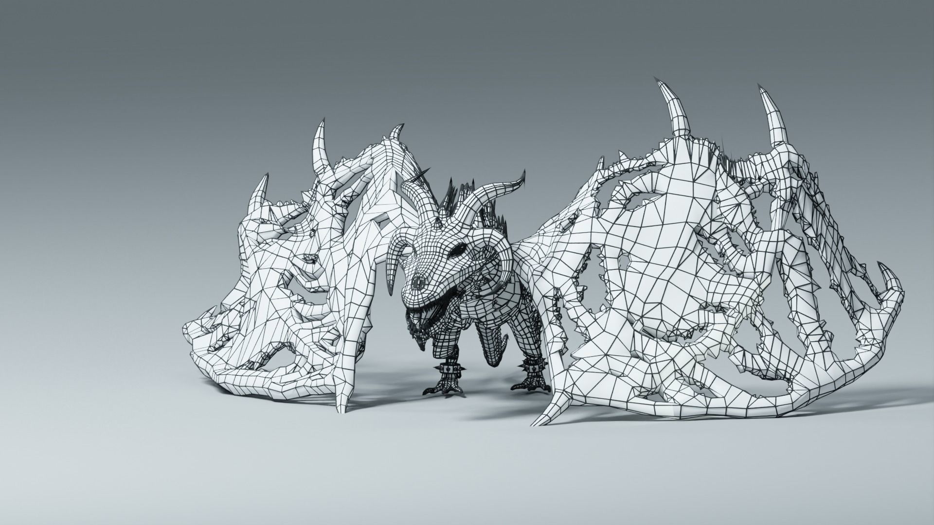 Undead Dragons Monsters Low-poly 3D model_63