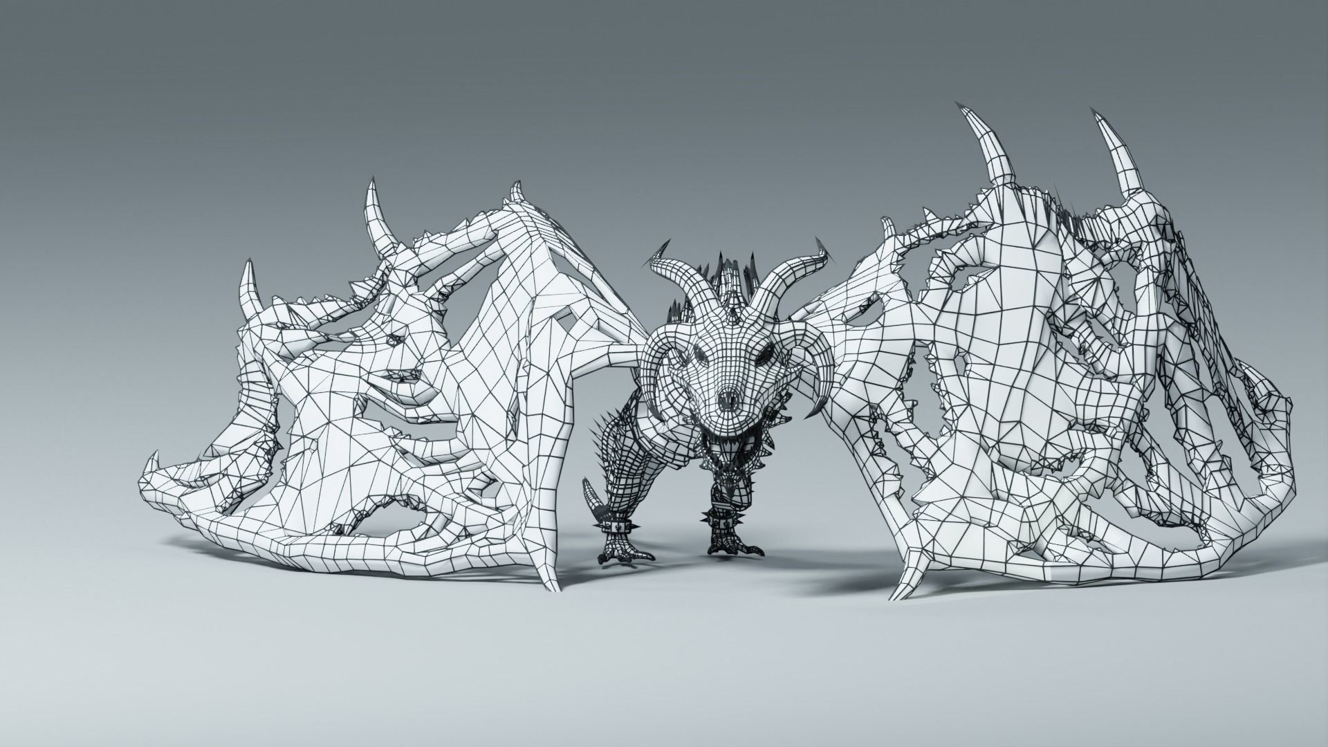 Undead Dragons Monsters Low-poly 3D model_64