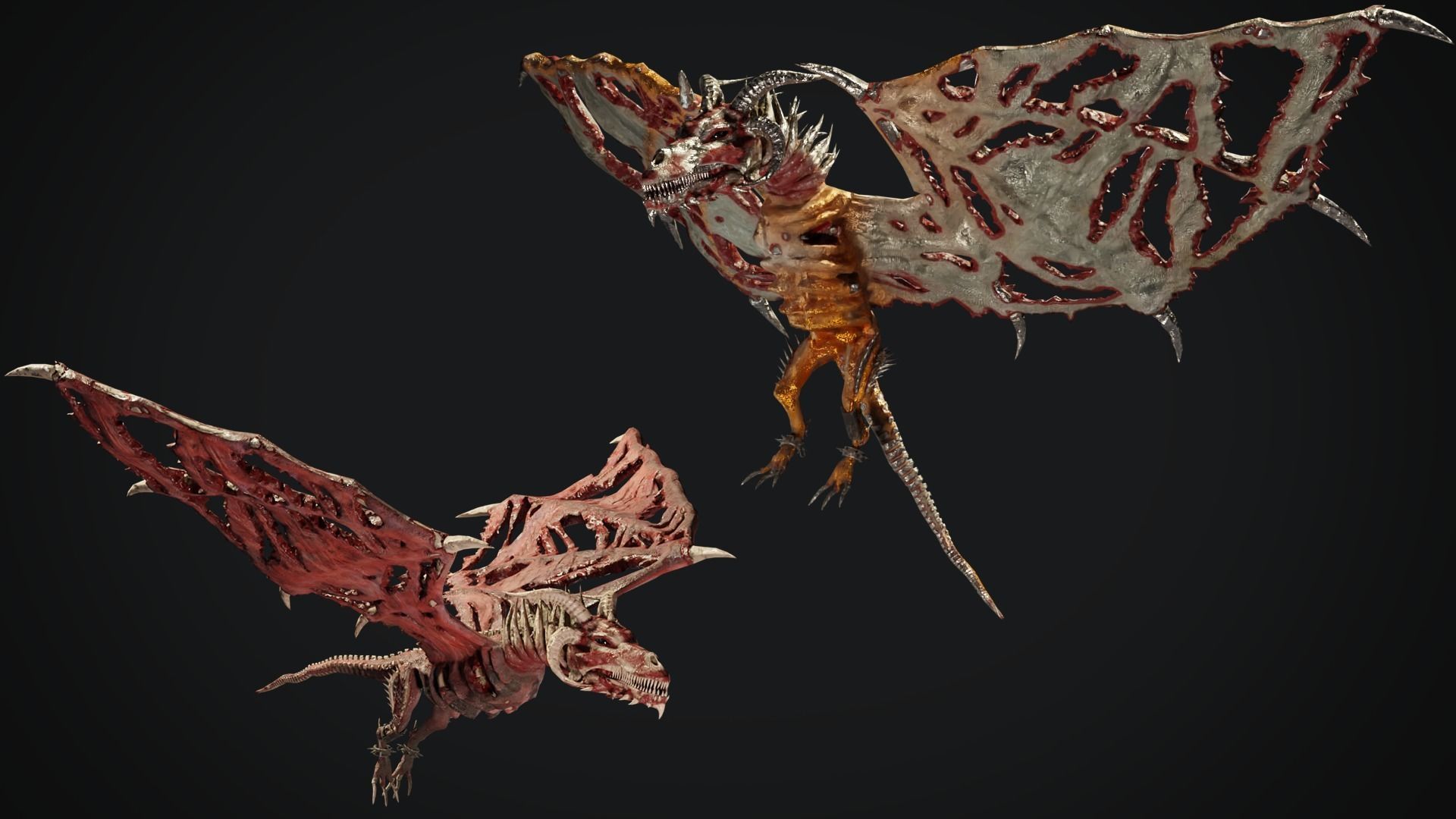 Undead Dragons Monsters Low-poly 3D model_5