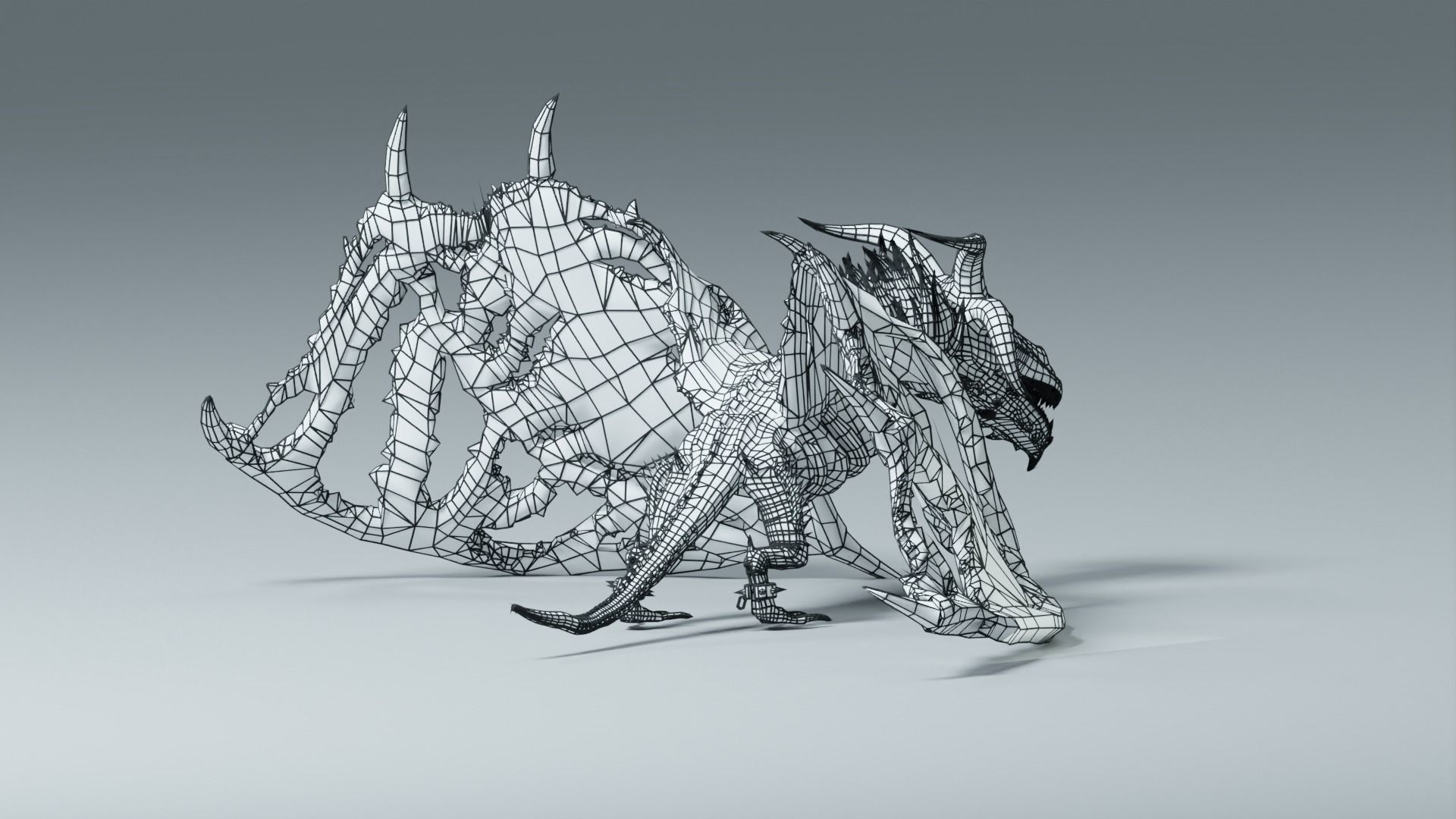 Undead Dragons Monsters Low-poly 3D model_52