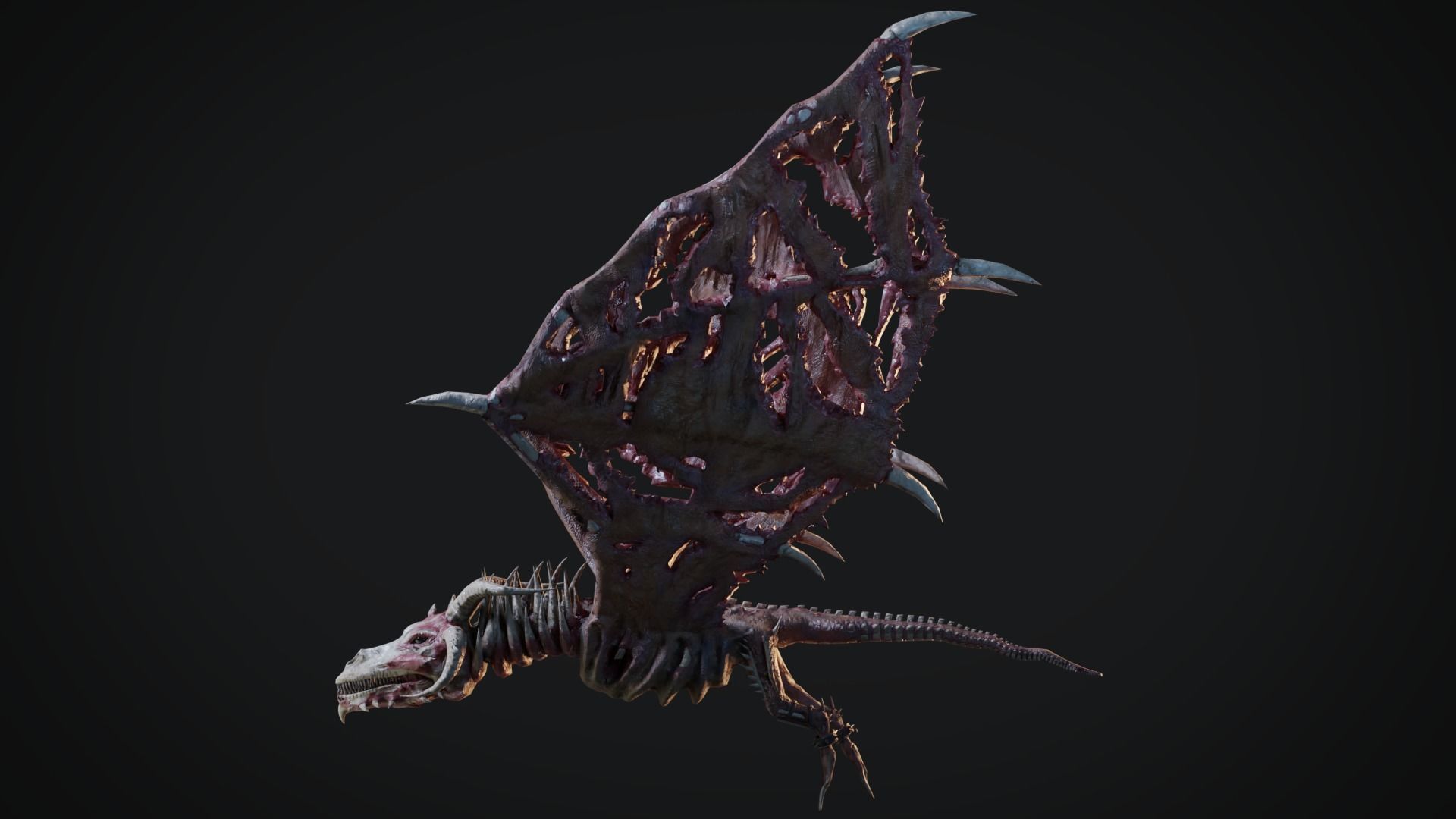 Undead Dragons Monsters Low-poly 3D model_3