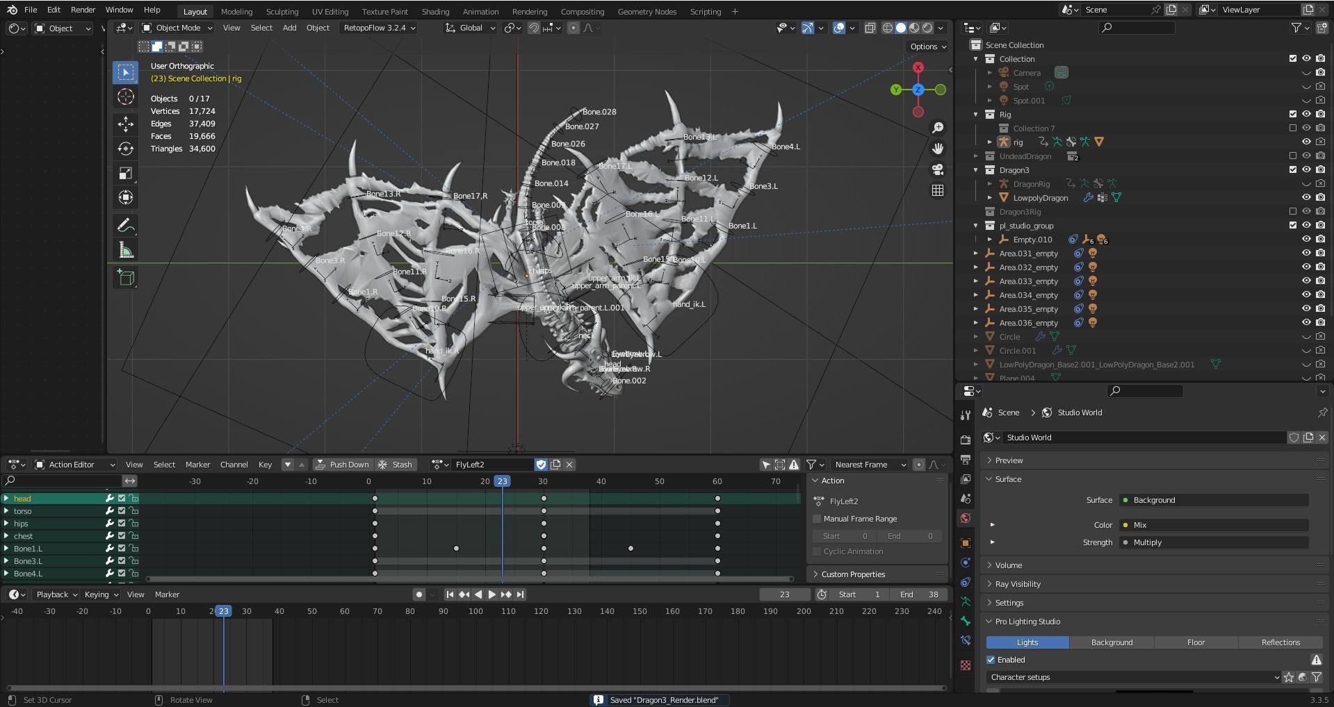 Undead Dragons Monsters Low-poly 3D model_22