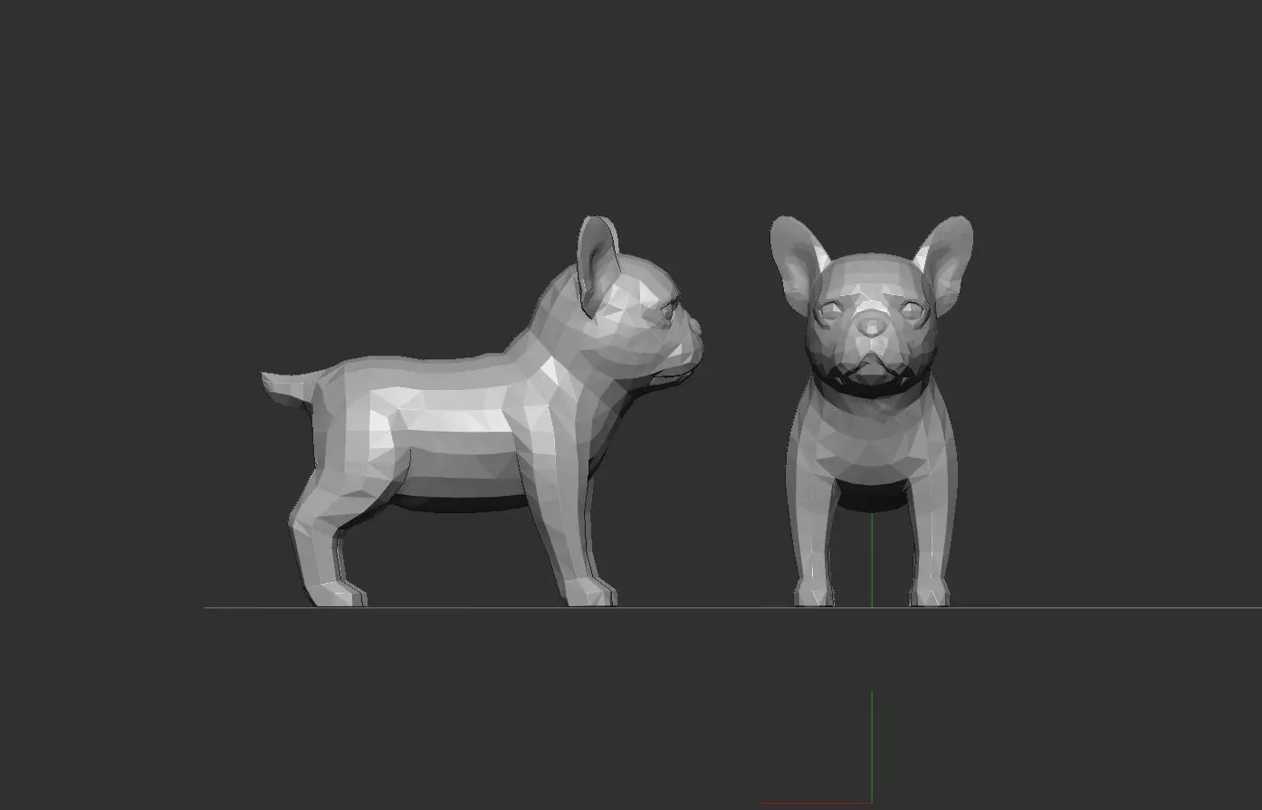 Mini French Bulldog low Polly model 3D model