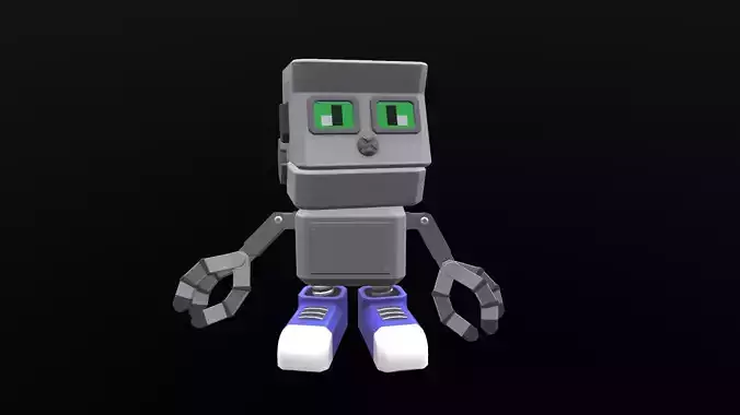 Stylized Robot Game-ready Model Low-poly 3D model