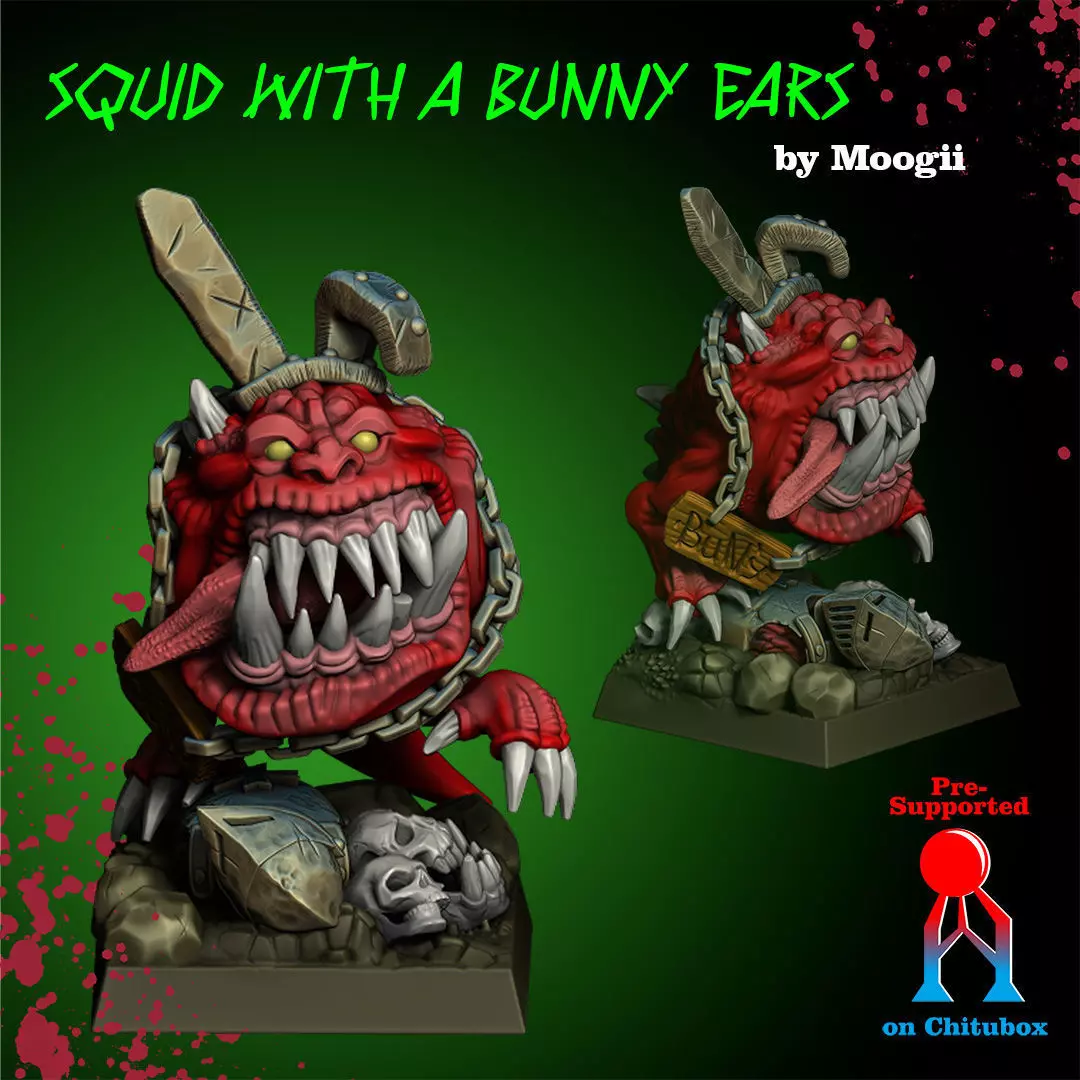 SQUIG WITH BUNNY EARS Free 3D print model_0