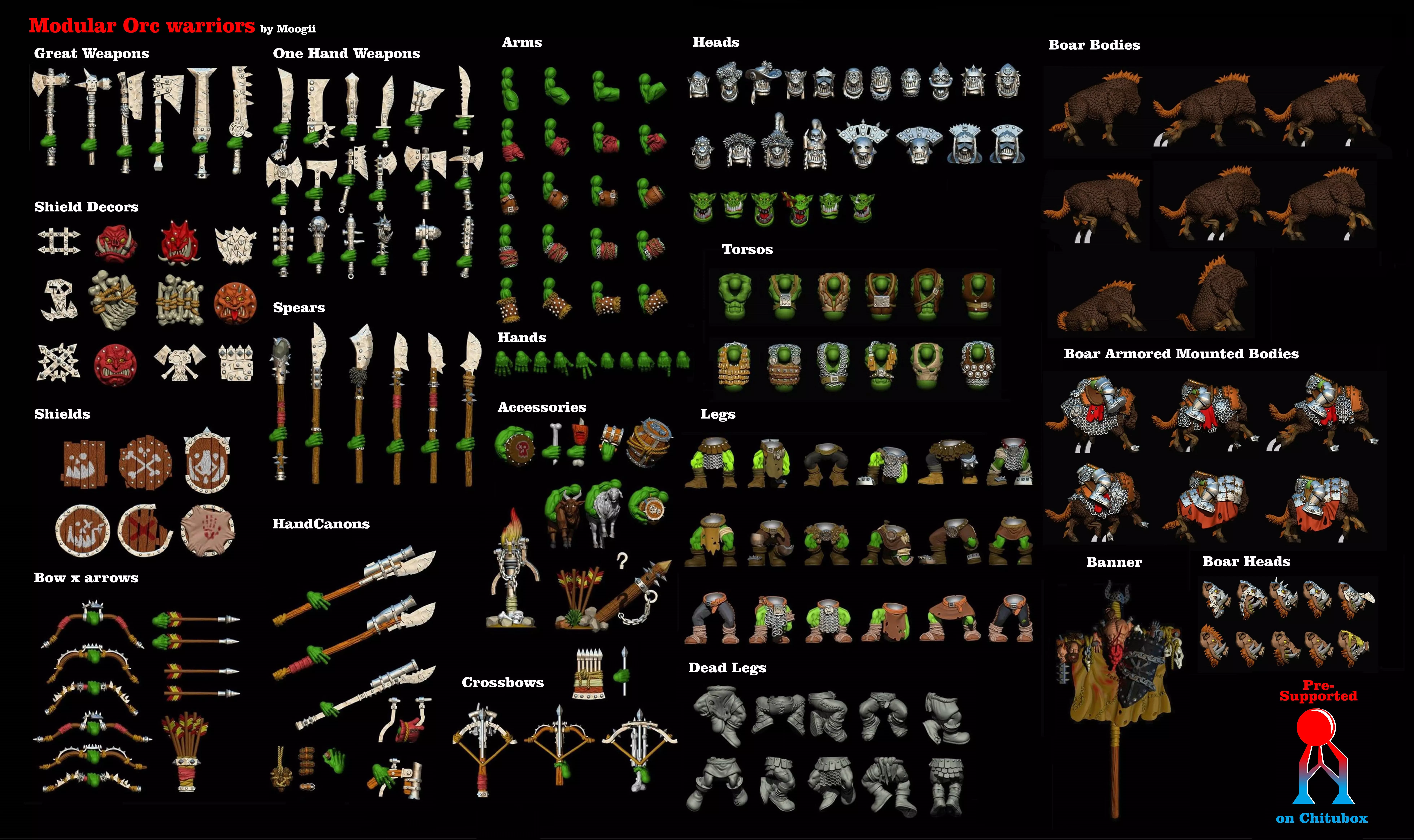 Modular orc army 3D print model_0