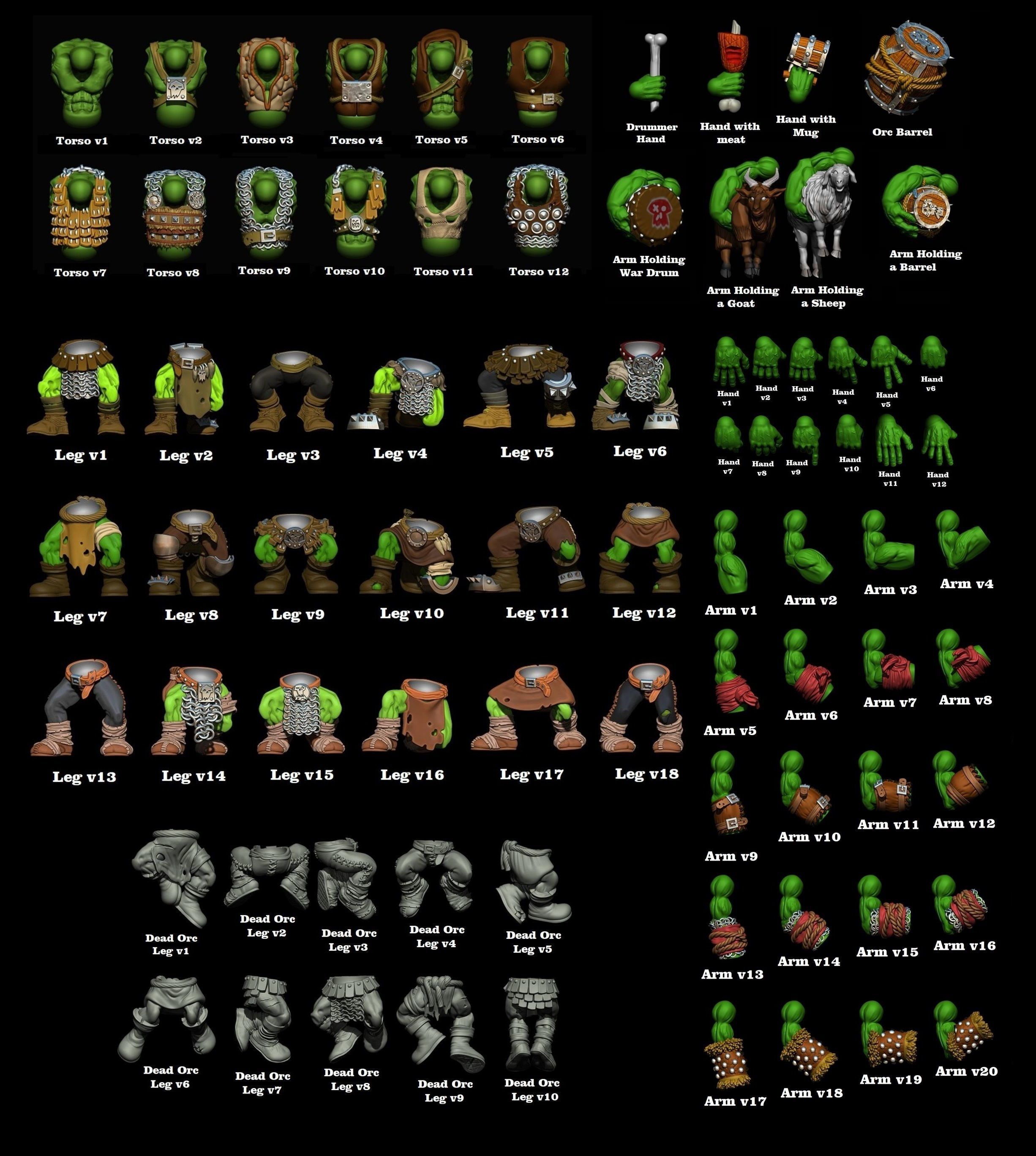 Modular orc army 3D print model_3