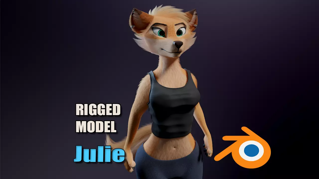 Julie Anthro Fox 3D model_0