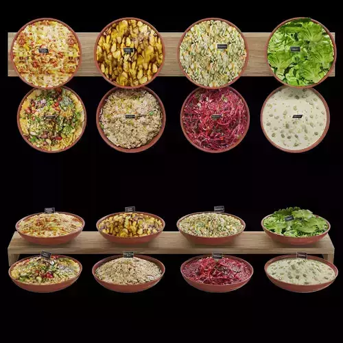 Varied salad bar 3D model