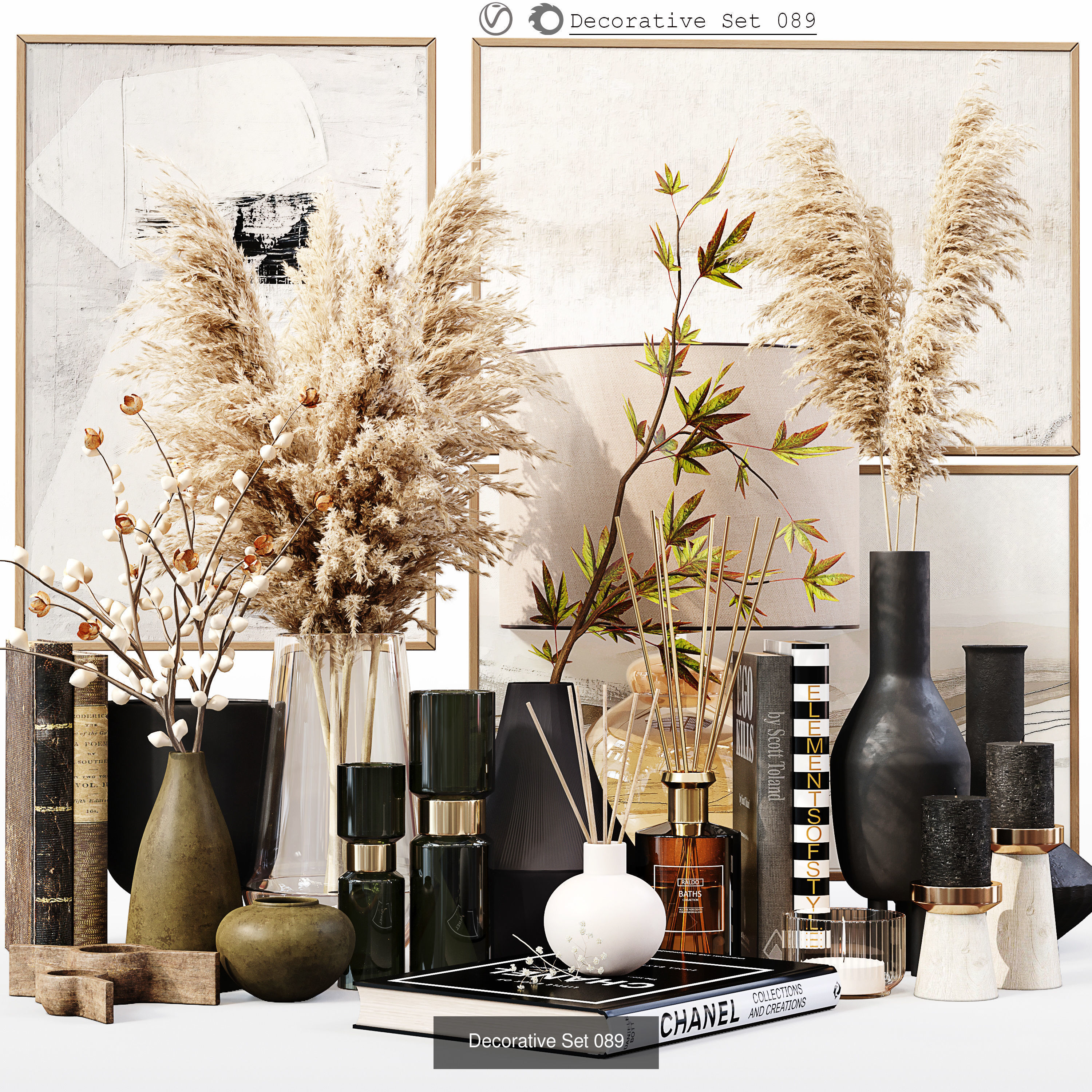 4 Product Decorative Set 02 3D Model Collection_1