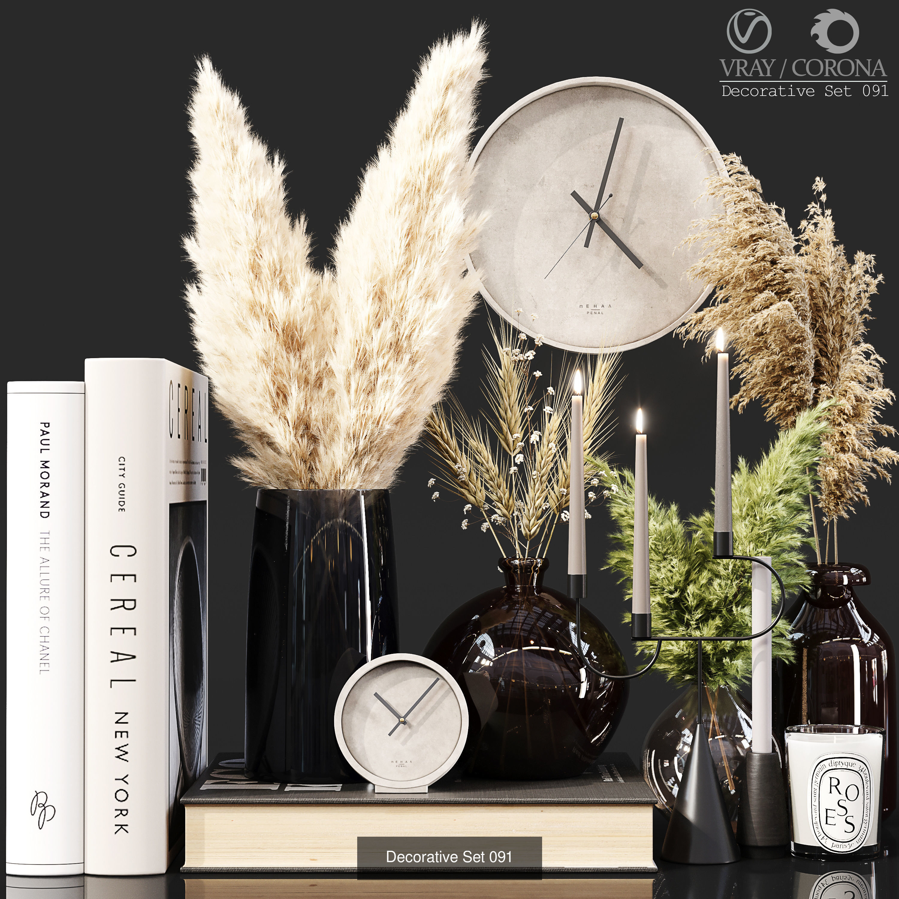 4 Product Decorative Set 02 3D Model Collection_3