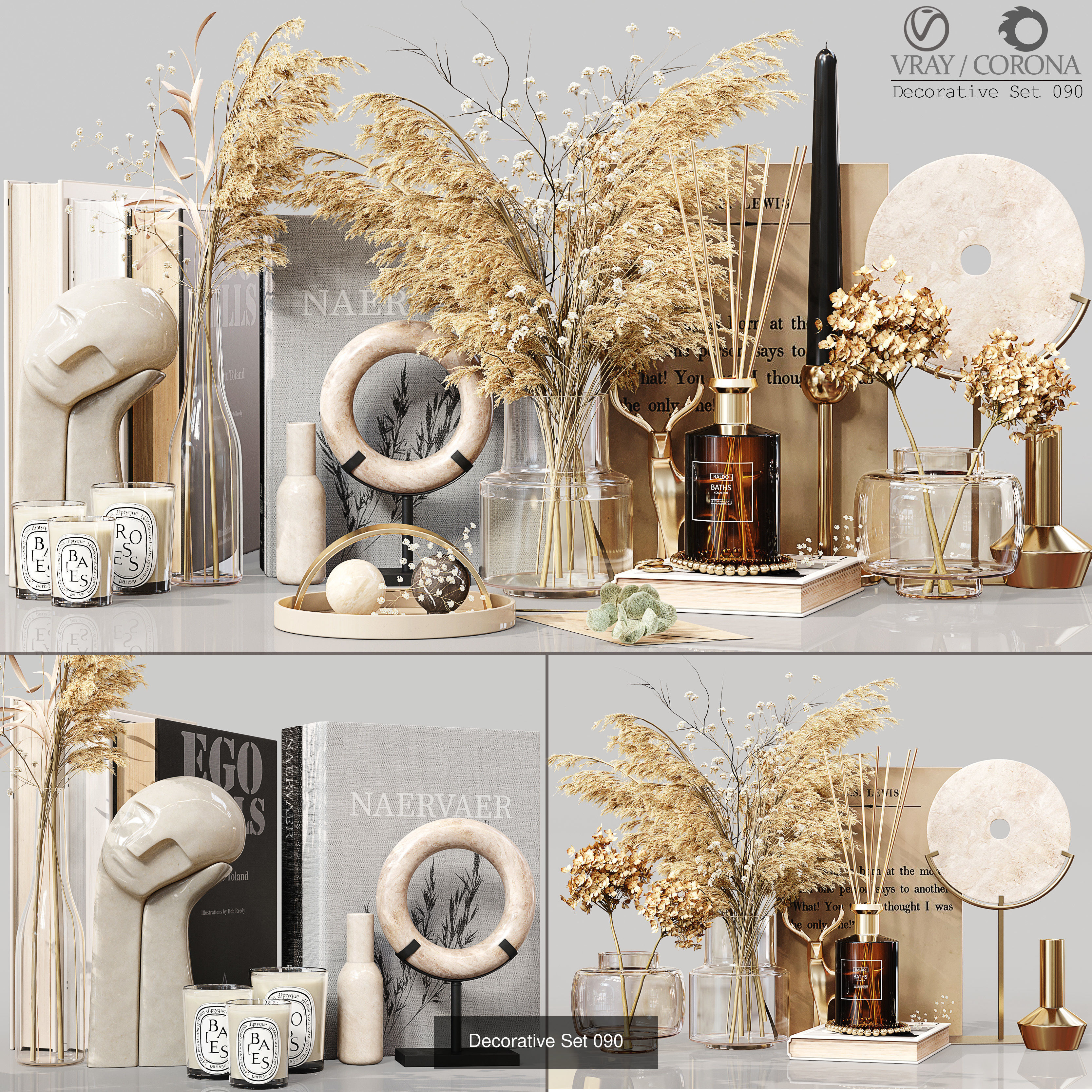 4 Product Decorative Set 02 3D Model Collection_2