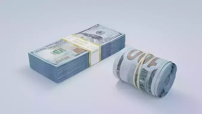 Money Stack and Roll 3D model