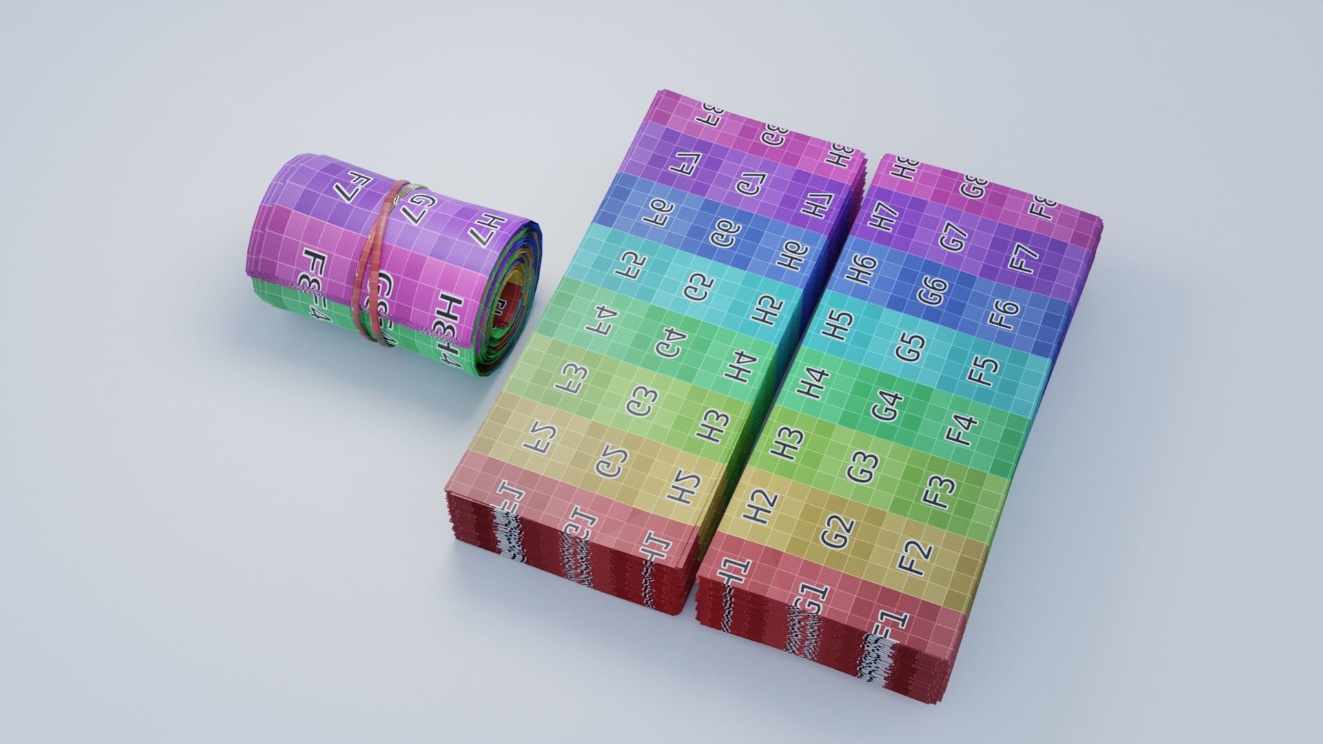 Money Stack and Roll 3D model_5