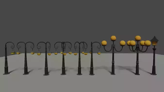 Cartoonistic Street-Light 9 3D model