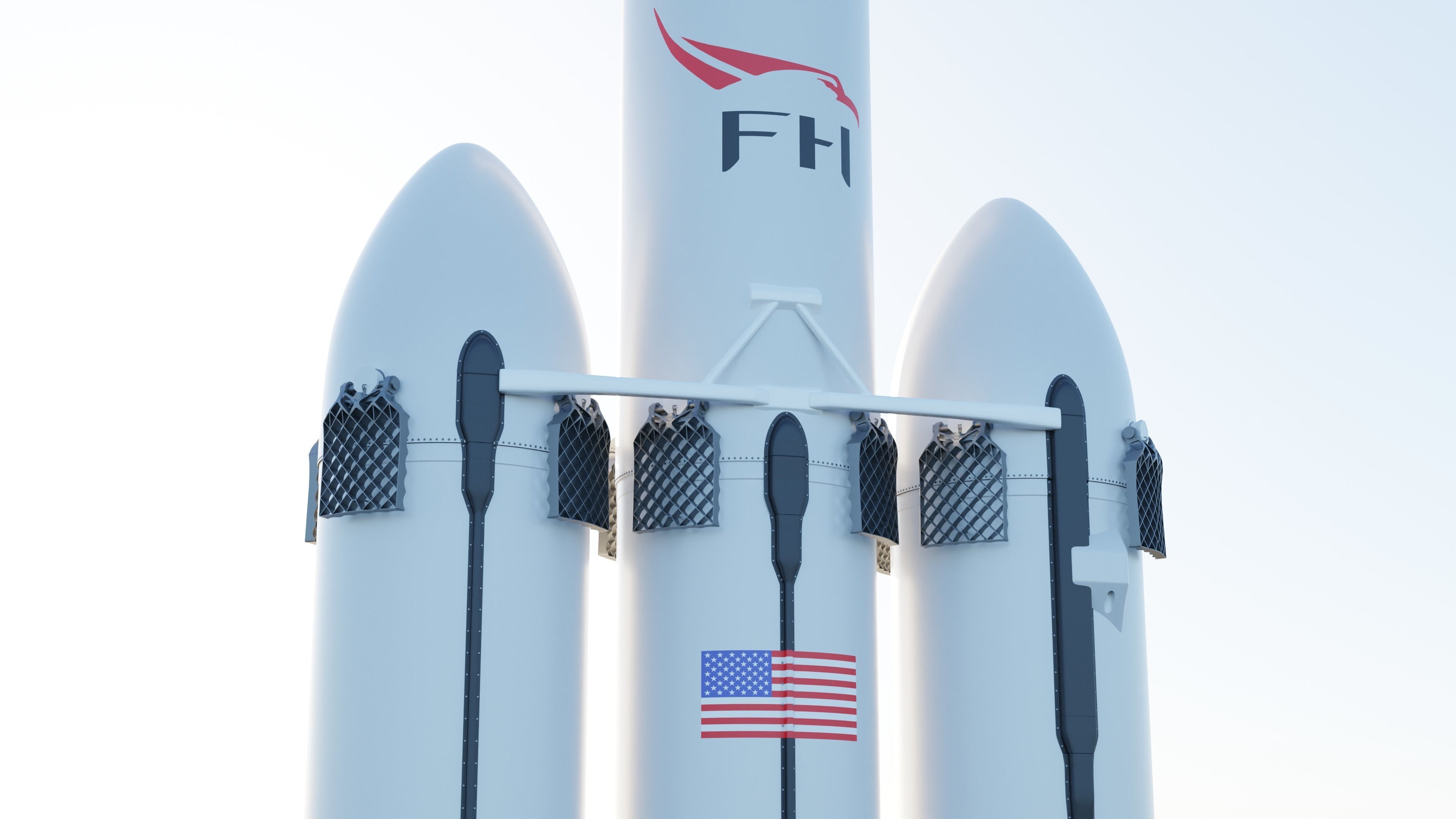 SpaceX Falcon Heavy 3D model_5