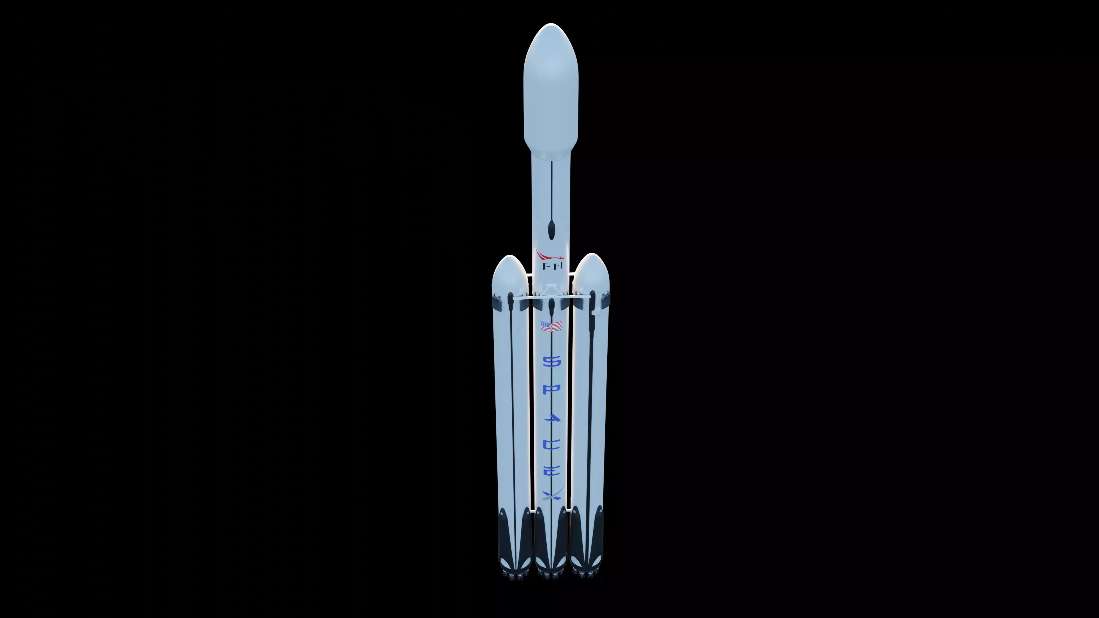 SpaceX Falcon Heavy 3D model_0