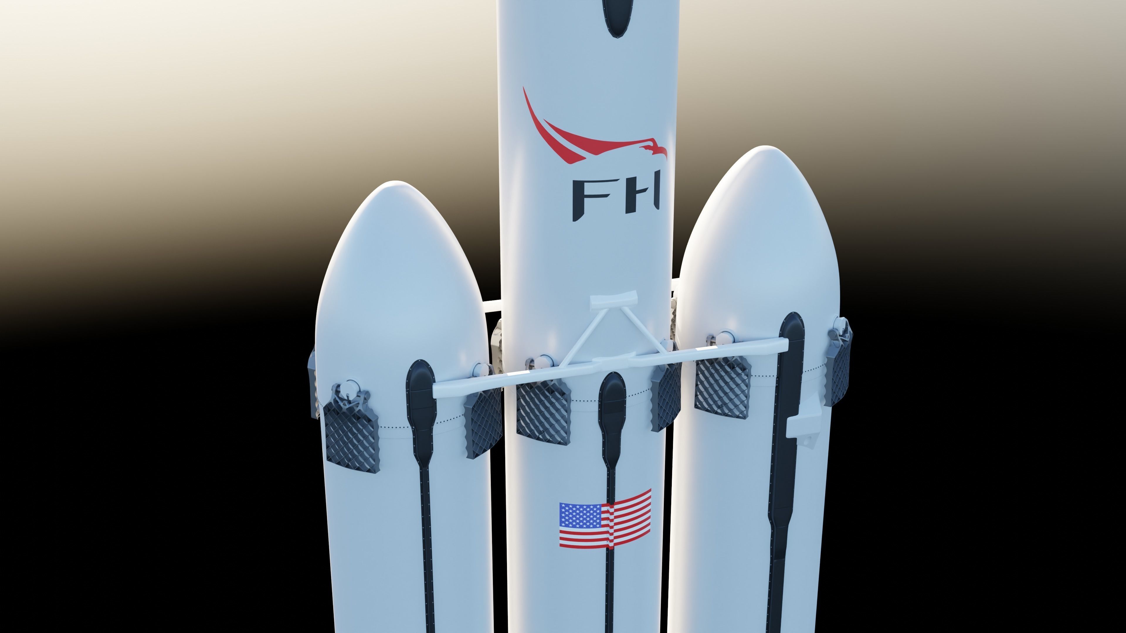 SpaceX Falcon Heavy 3D model_3