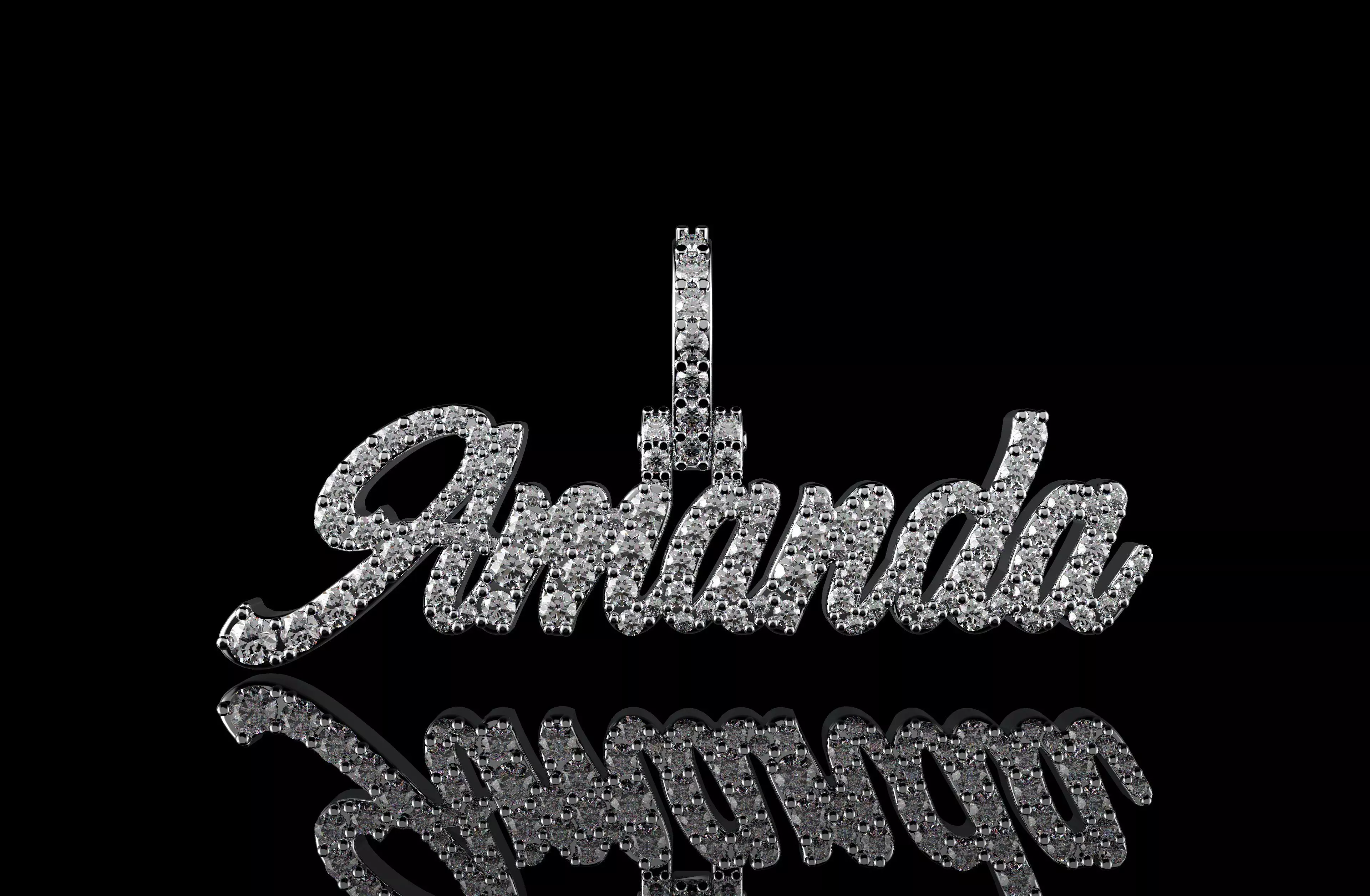 Pendant with the name Amanda 3D print model