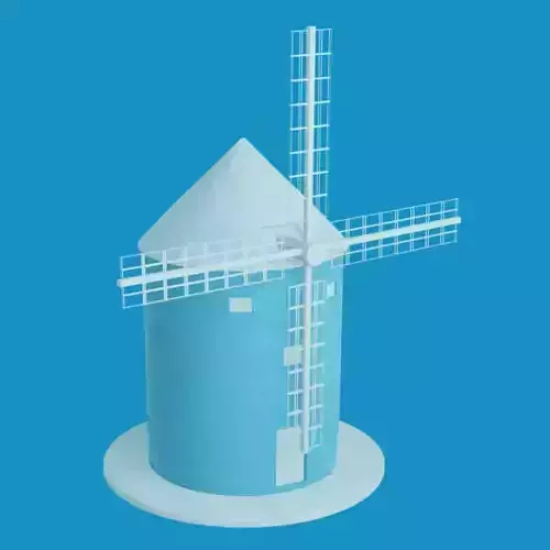 windmill Free low-poly 3D model
