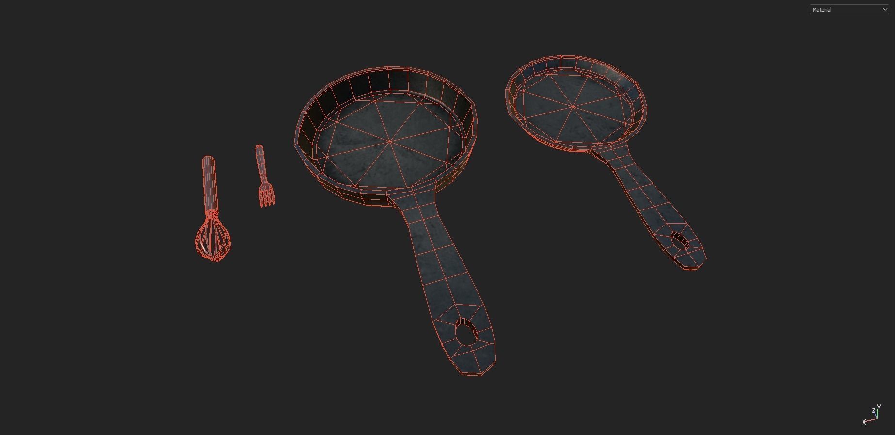 Kitchen Set Pack  Low-poly 3D model_6