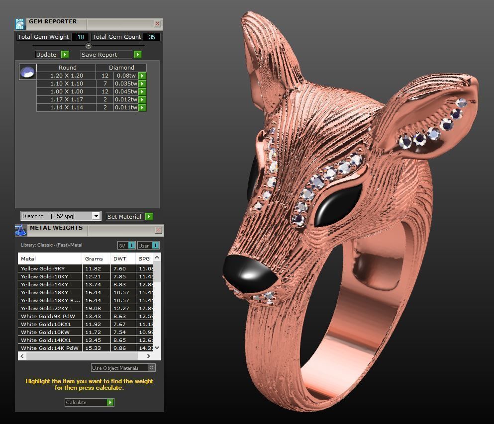 deer ring 3D print model_2