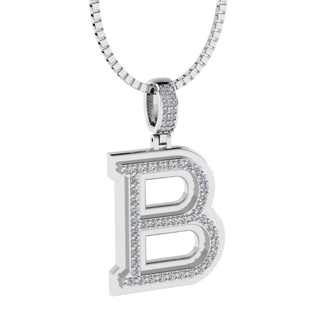 Alphabet Diamond pendant B 3D print model_20