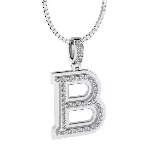 Alphabet Diamond pendant B 3D print model
