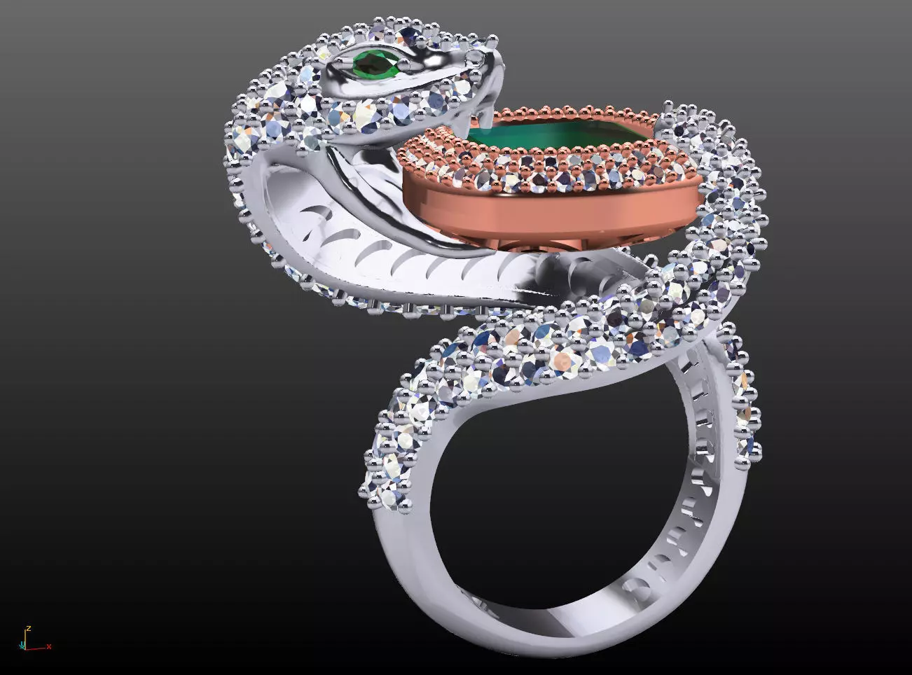 snake ring  3D print model_0