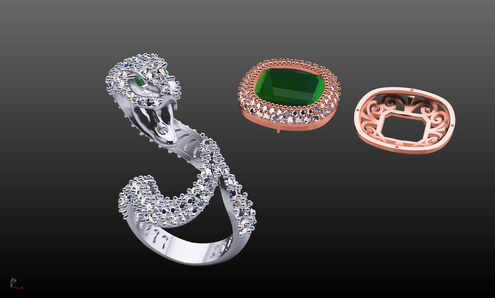 snake ring  3D print model_3