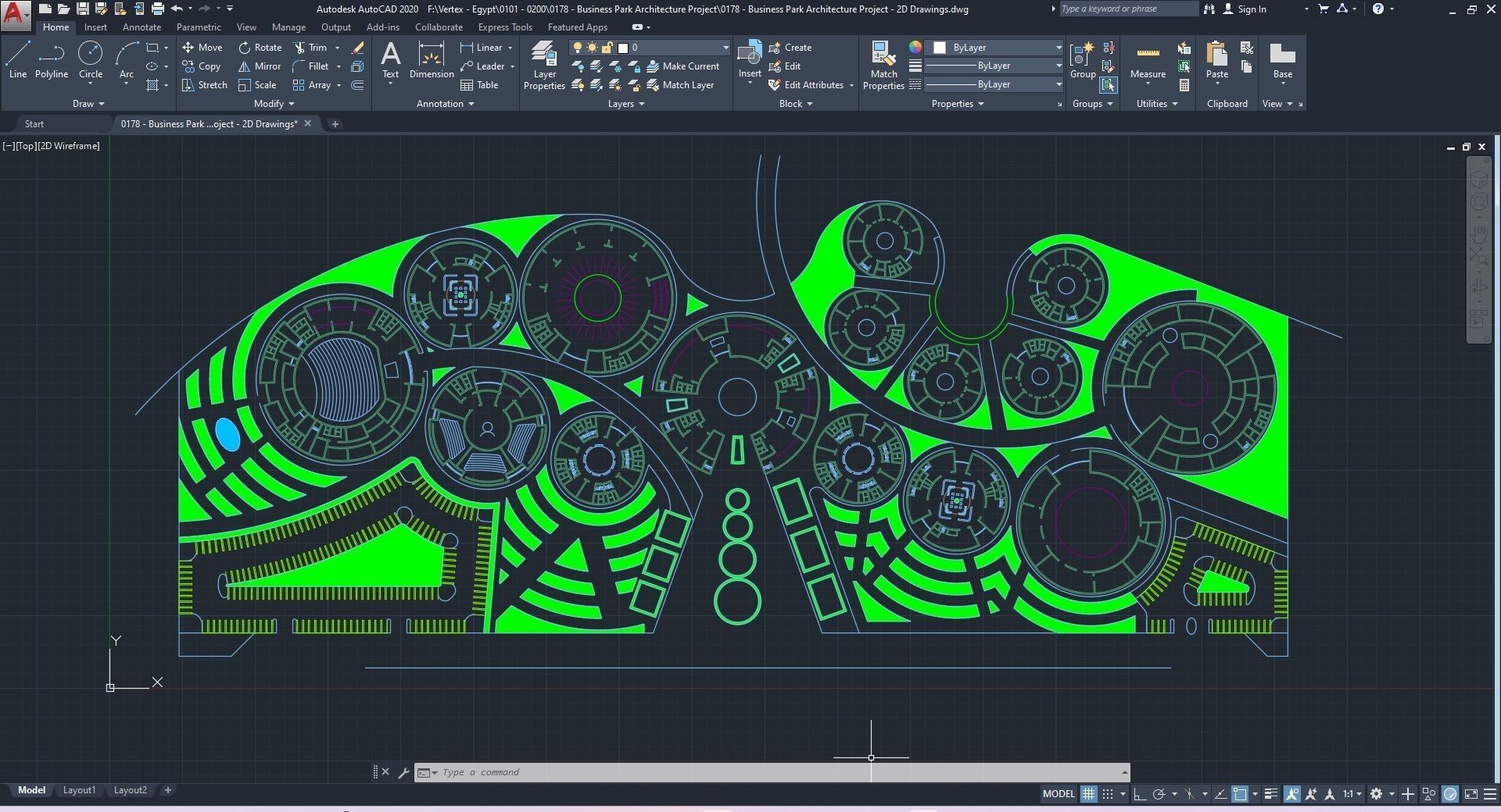 0178 - Business Park Architecture 3D Project - 2D Drawings 3D model_35