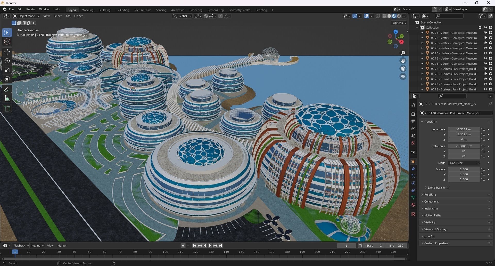 0178 - Business Park Architecture 3D Project - 2D Drawings 3D model_32