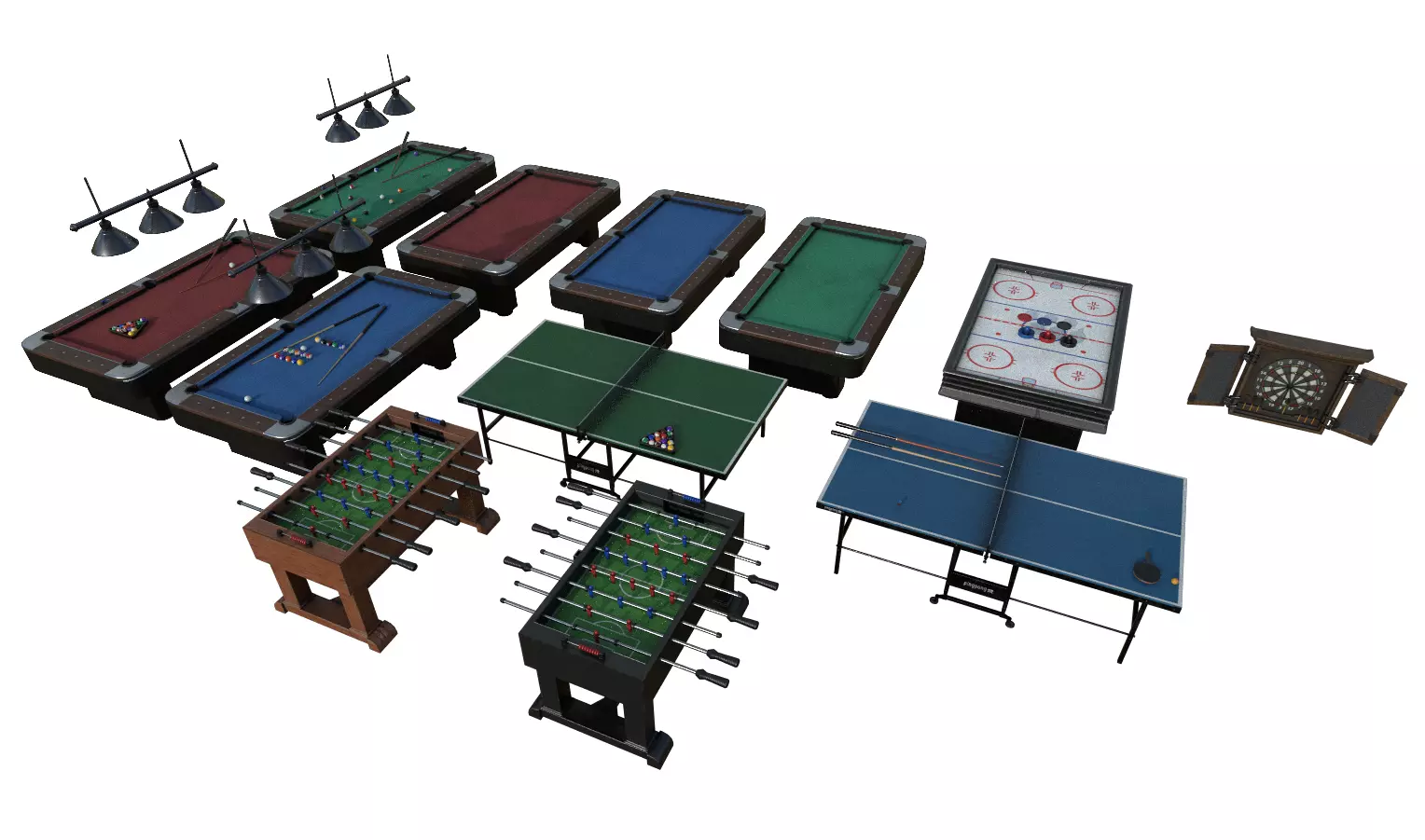 Bar Games Pack Low-poly 3D model