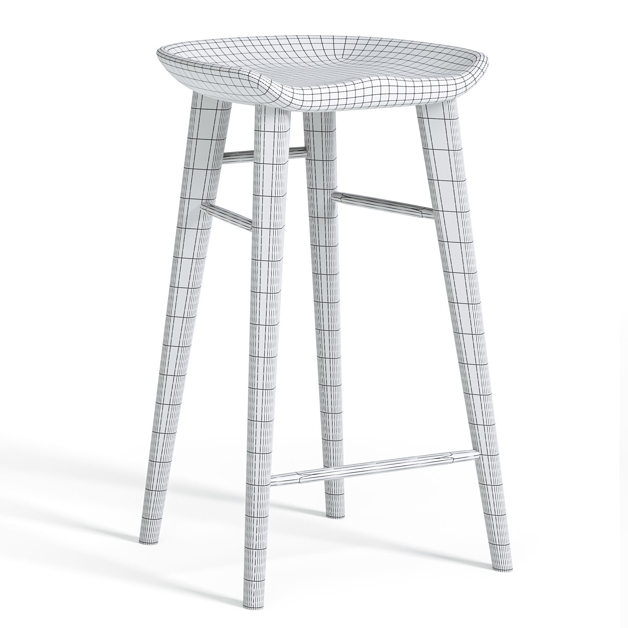 Taburet Bar Stool 3D model_4