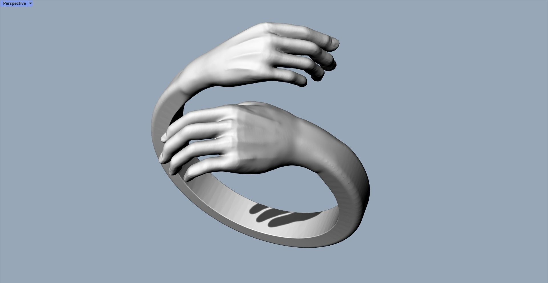Ring Hug-Ring Hands 3D print model_5