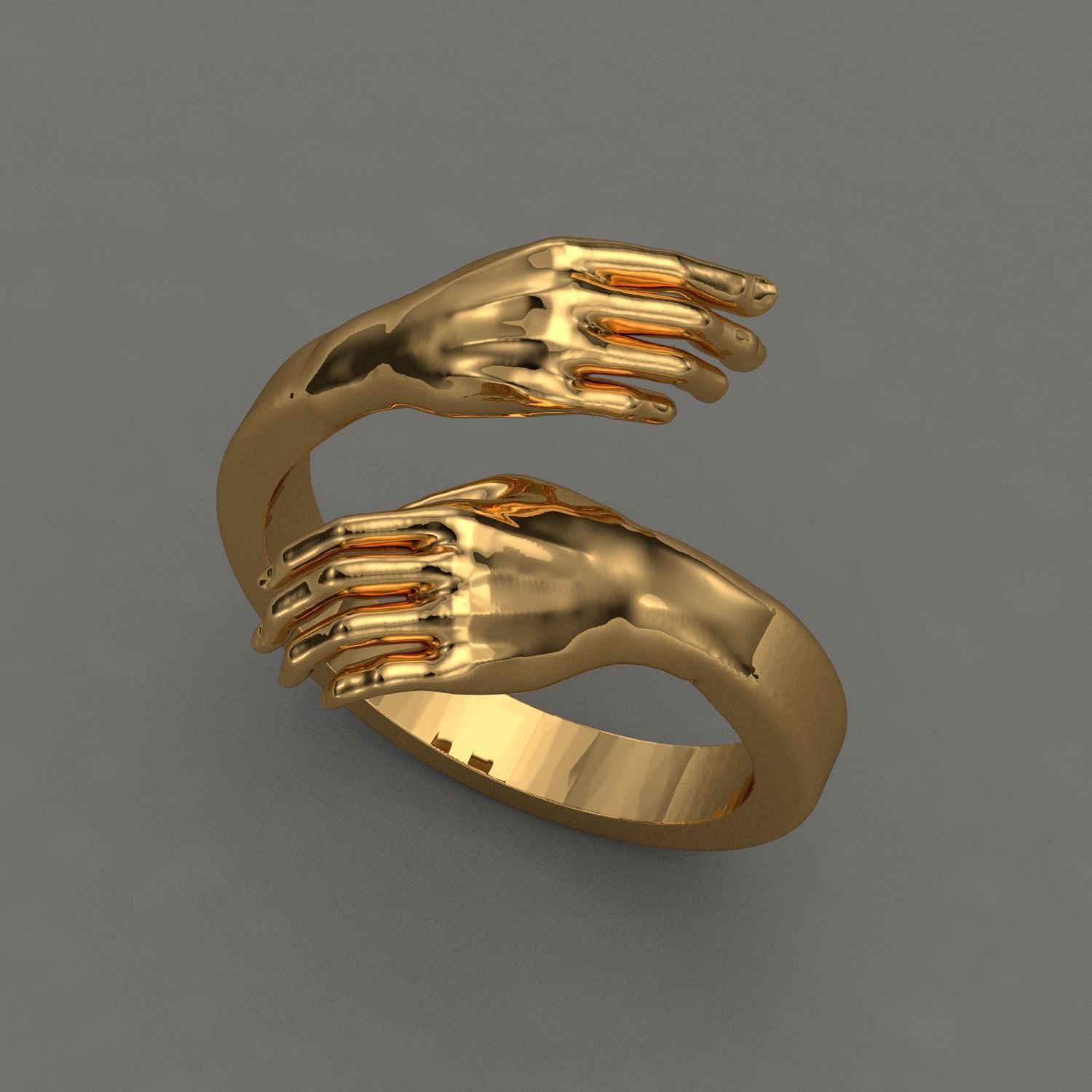 Ring Hug-Ring Hands 3D print model_2